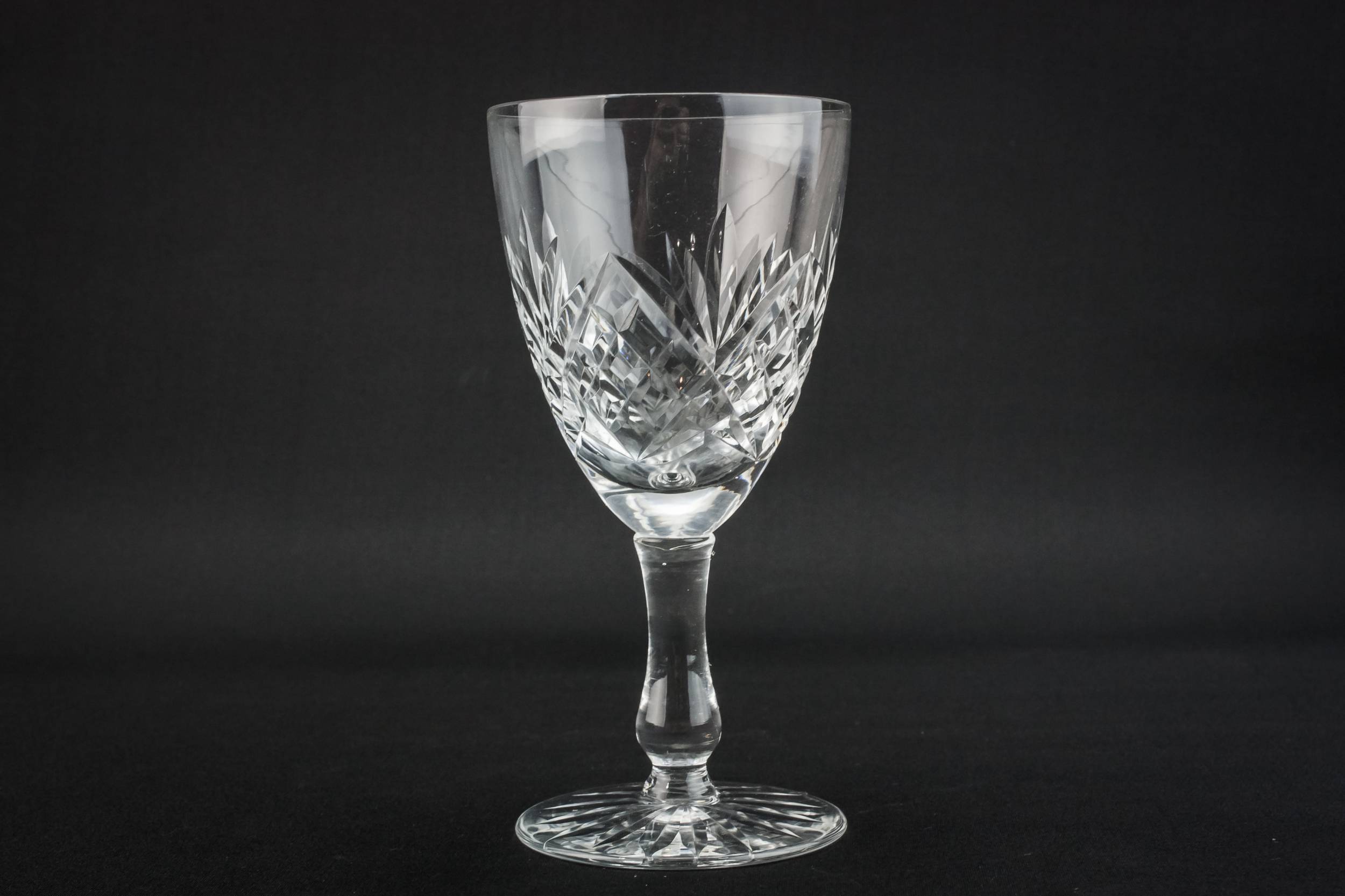 Crystal Cut Crosshatch — 6 crystal wine glasses 1