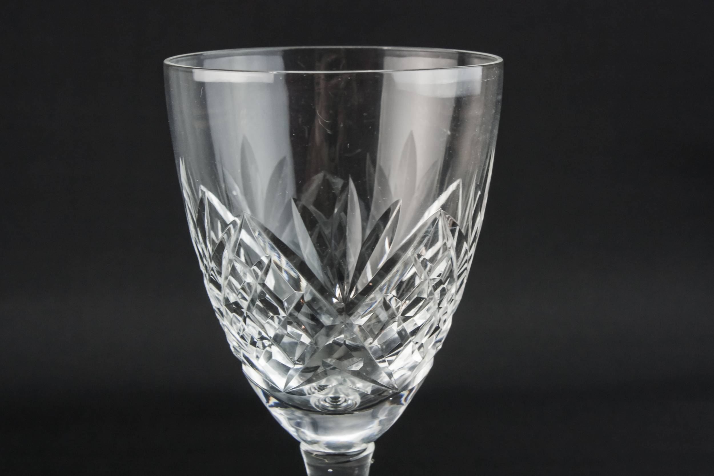 Crystal Cut Crosshatch — 6 crystal wine glasses 2