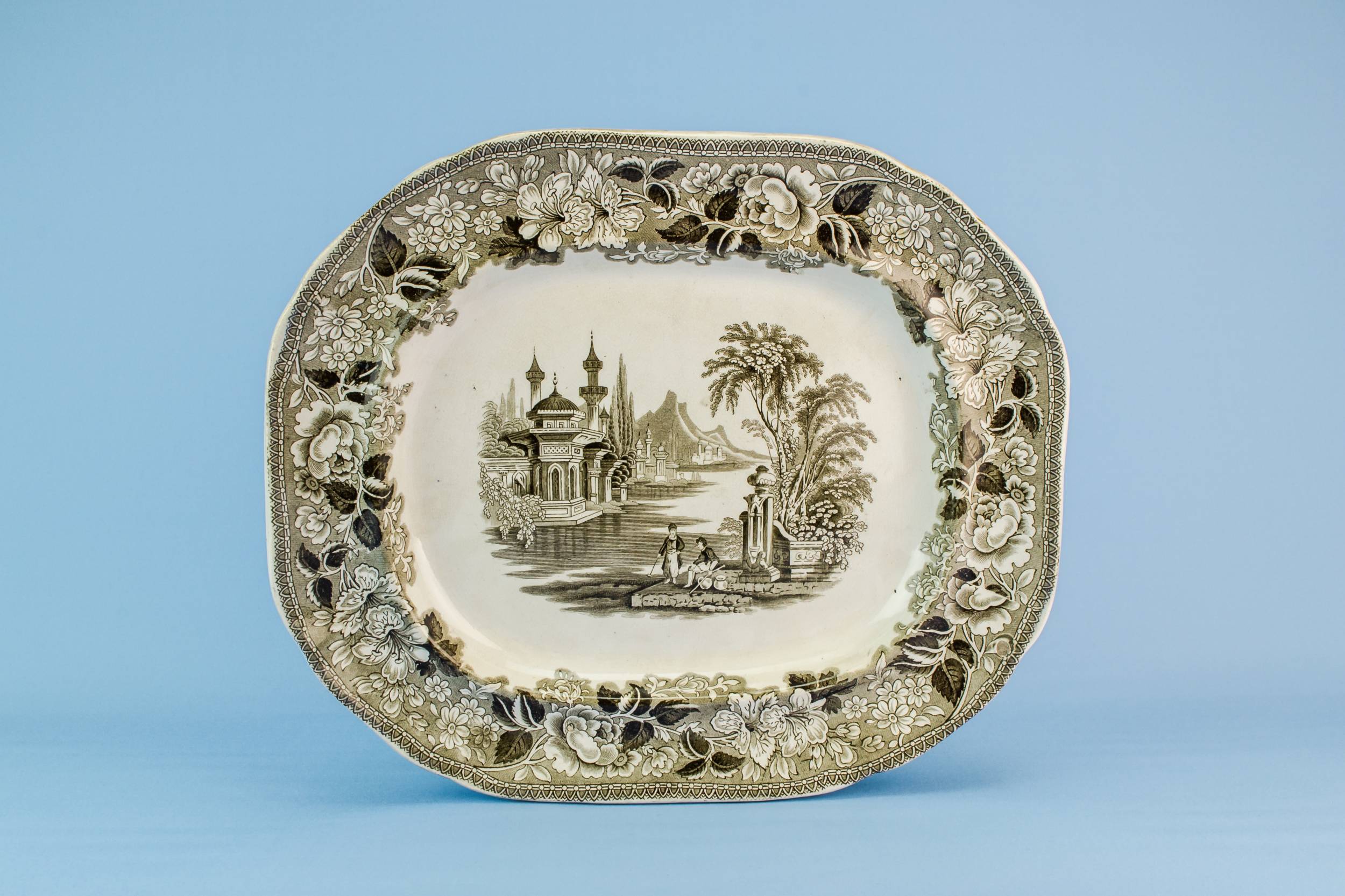 Medium Antique Bosphorus — High Victorian pottery platter