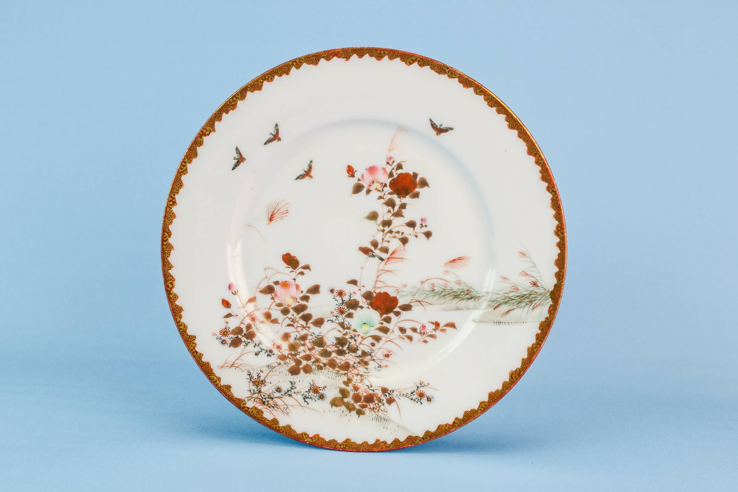 Medium Antique Birds — 2 Kutani serving dishes 1