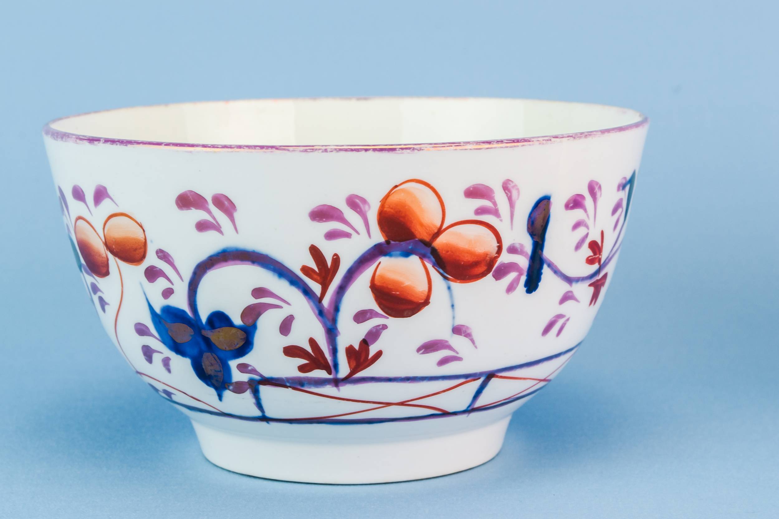 Antique Charming Milk — Gaudy Welsh creamer and bowl 2