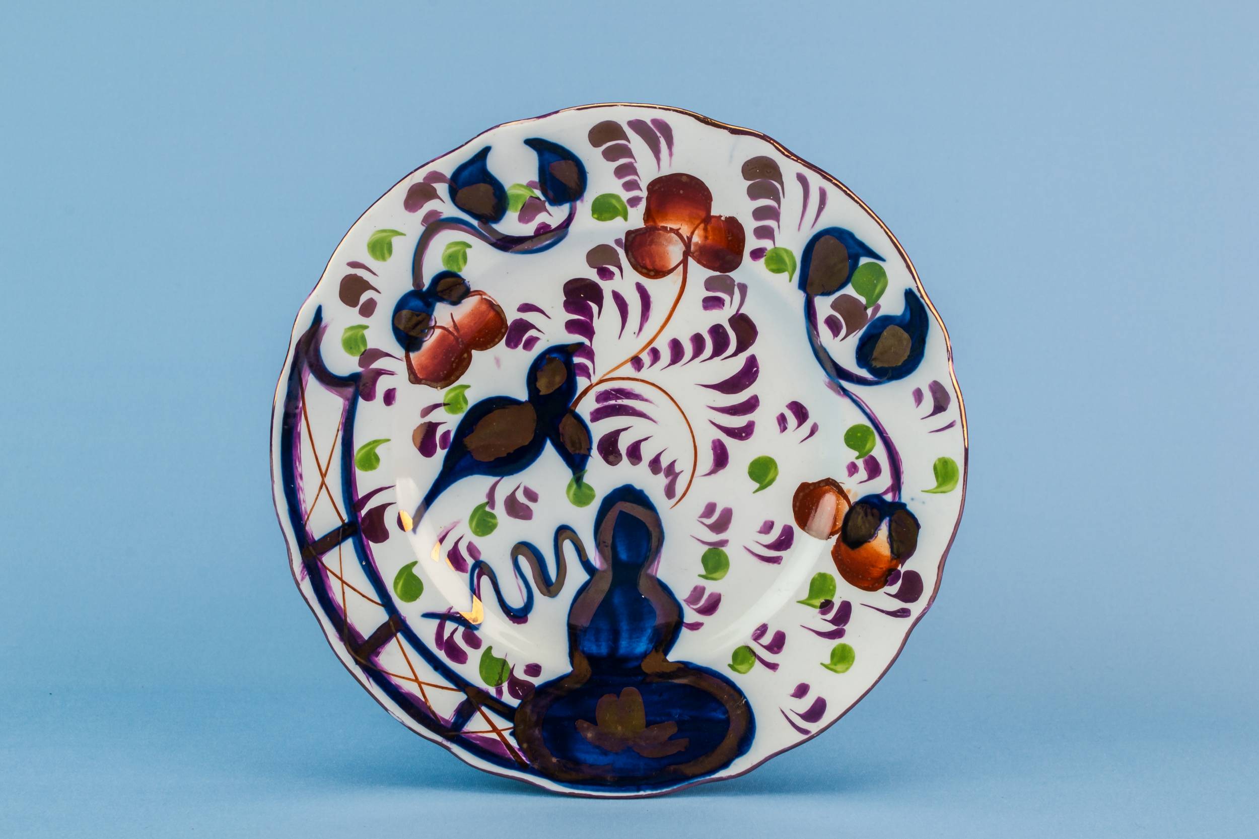 Antique Blue And — 6 blue and white plates