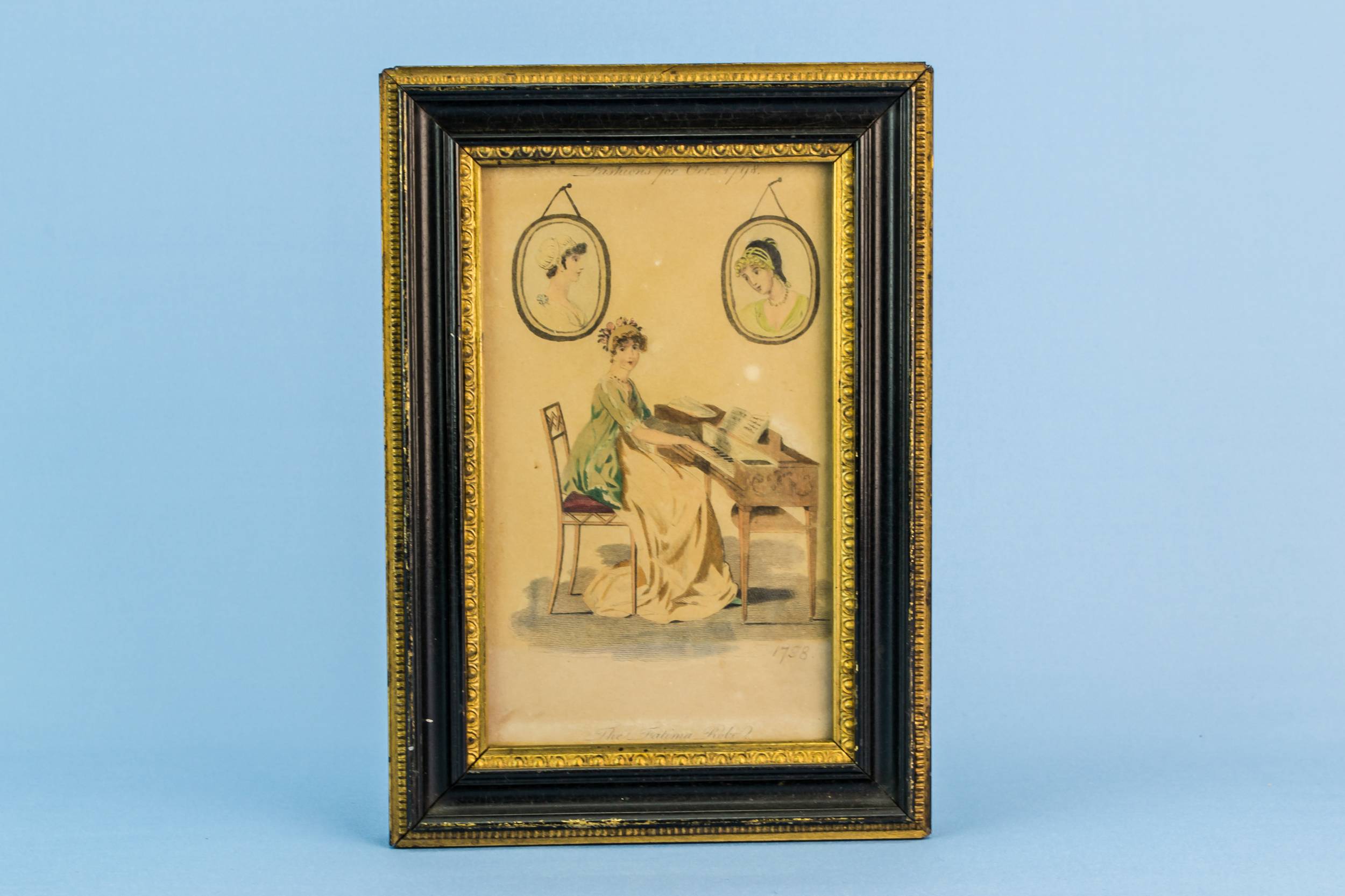 Black Gold Frame — Georgian lady fashion print