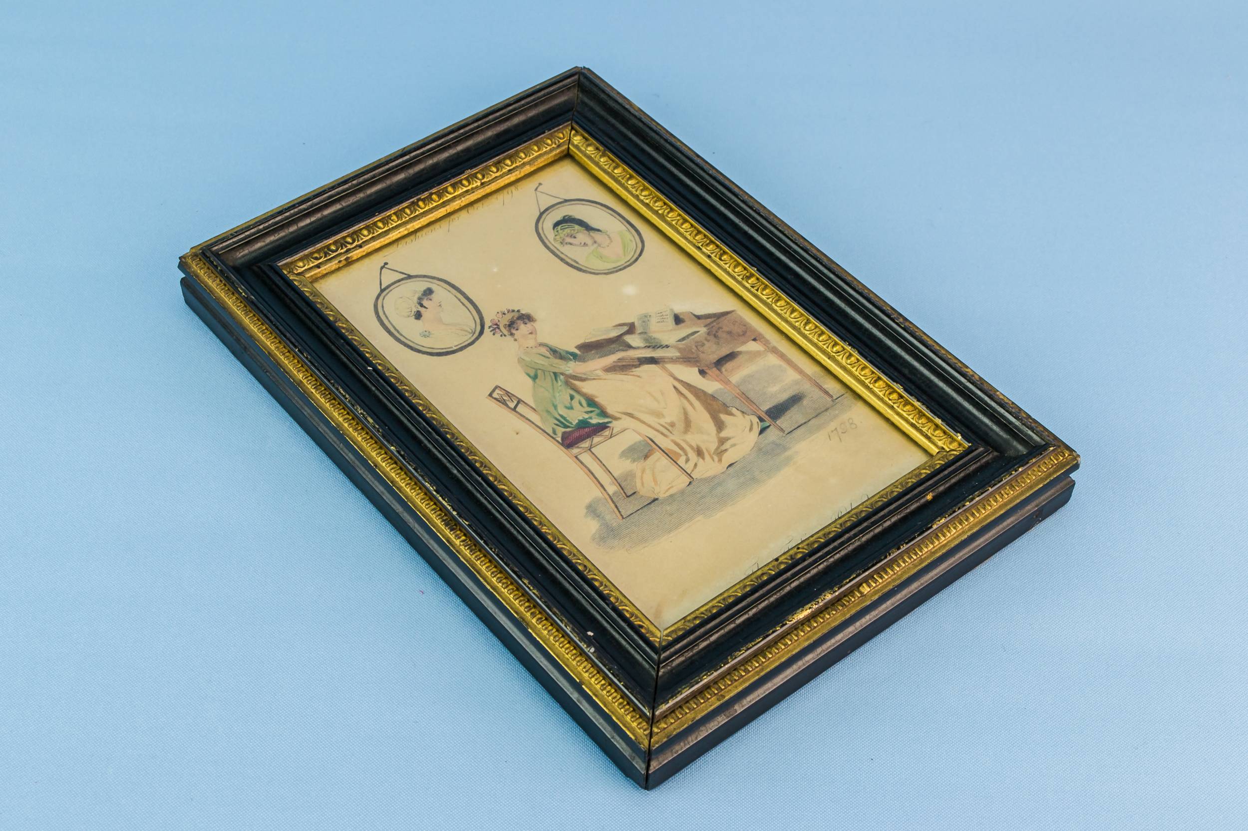 Black Gold Frame — Georgian lady fashion print 1