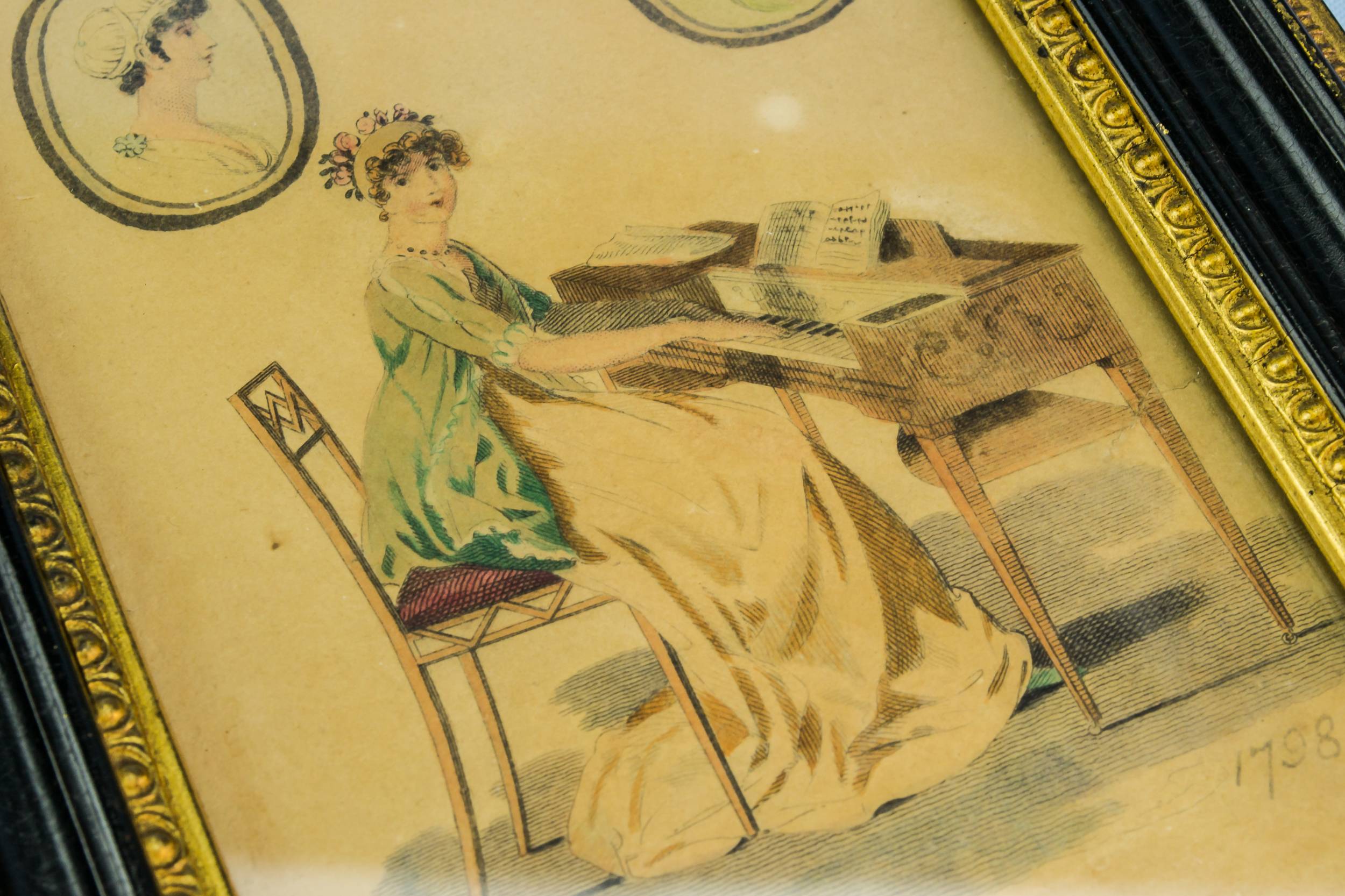 Black Gold Frame — Georgian lady fashion print 3