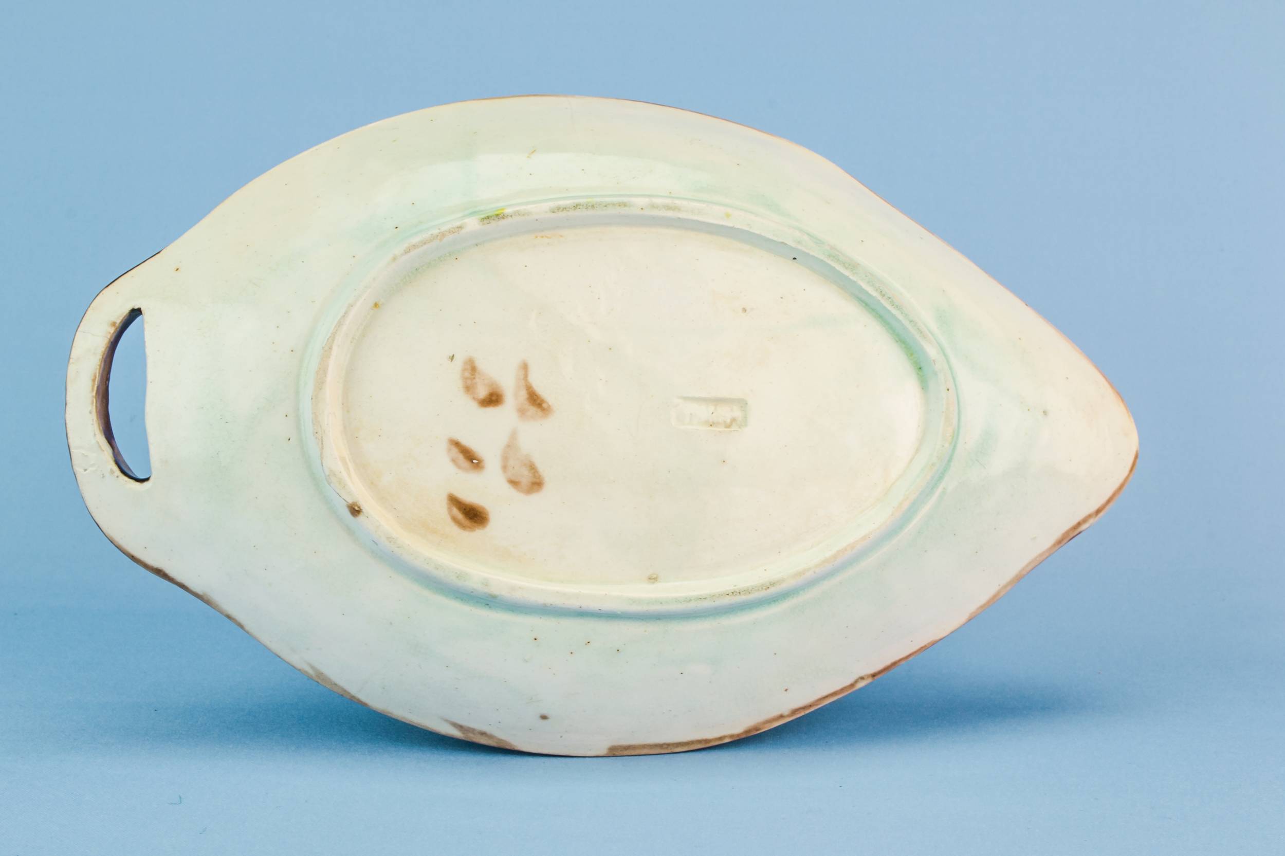 Victorian Yellow Floral — Majolica serving dish 2