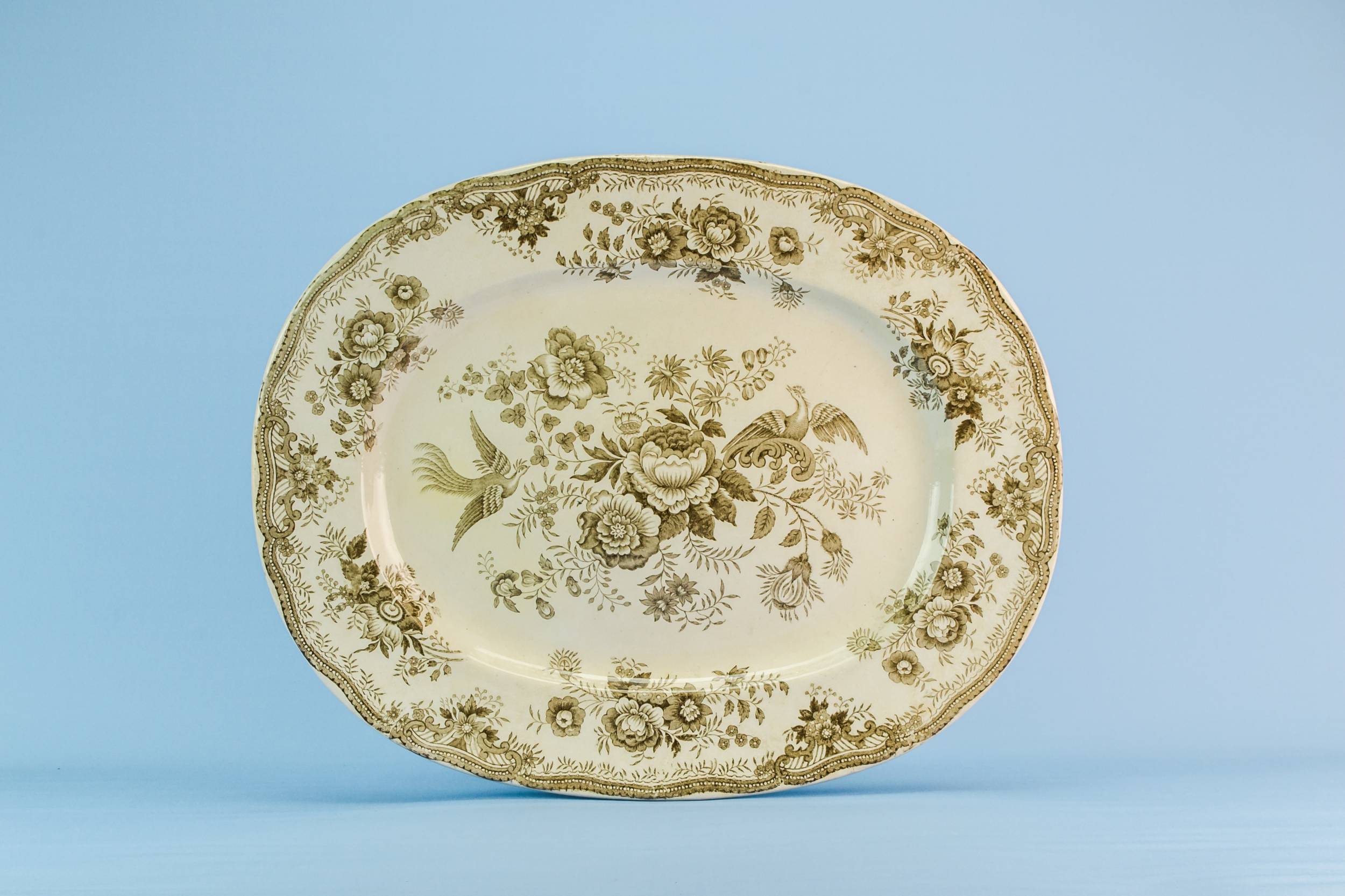 Opulent Antique Serving — High Victorian pottery platter