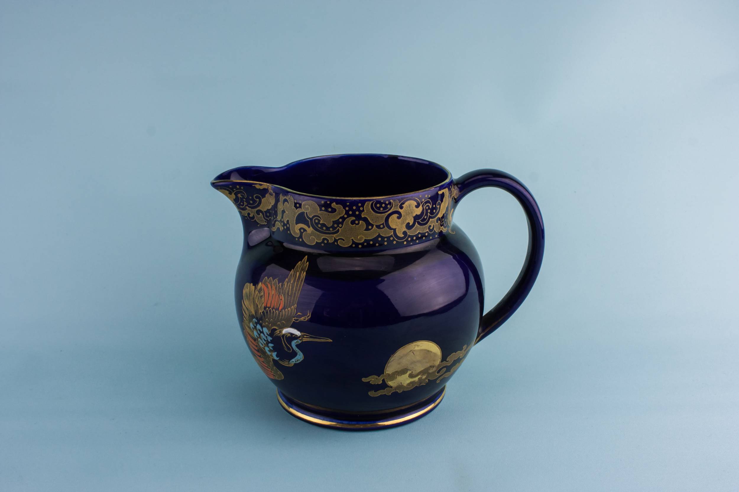 Pottery Vintage Golden — Art Deco water jug