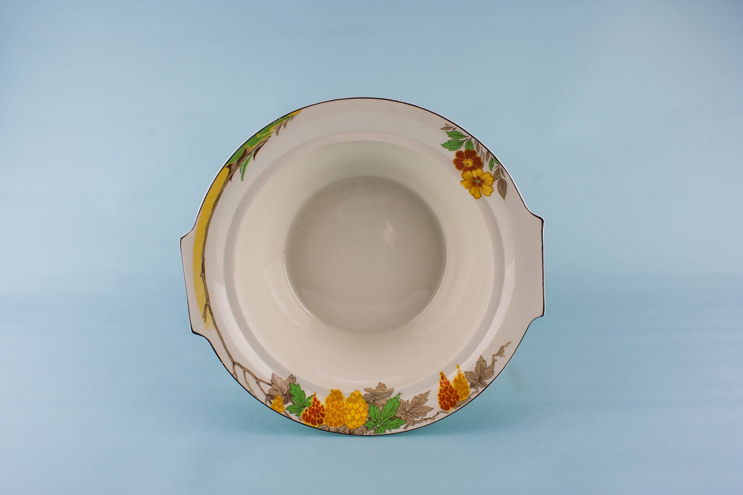 Pottery Vintage Floral — Art Deco pottery serving bowl