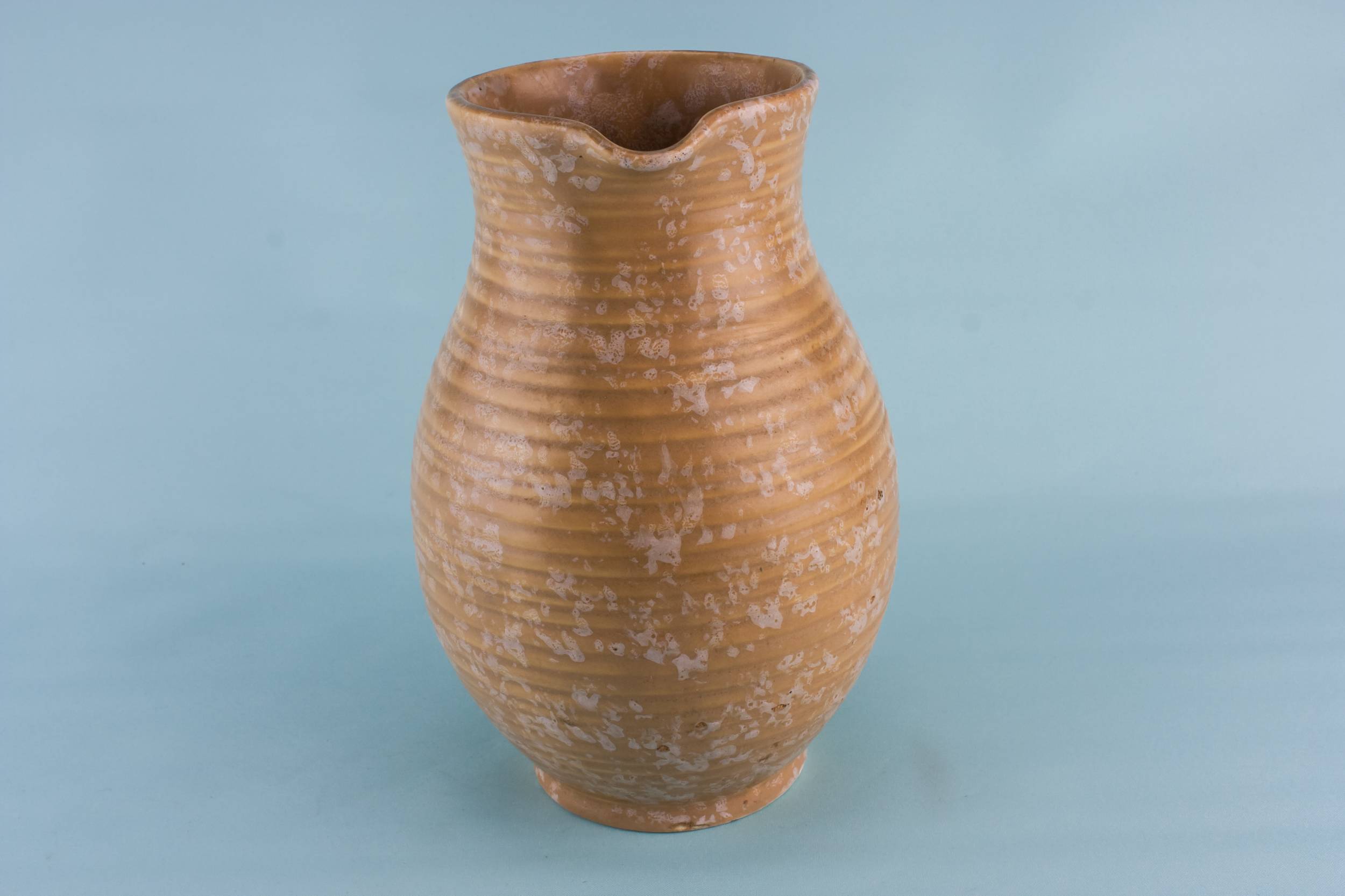 Large Spectacular Mottled — Orange pottery jug 2