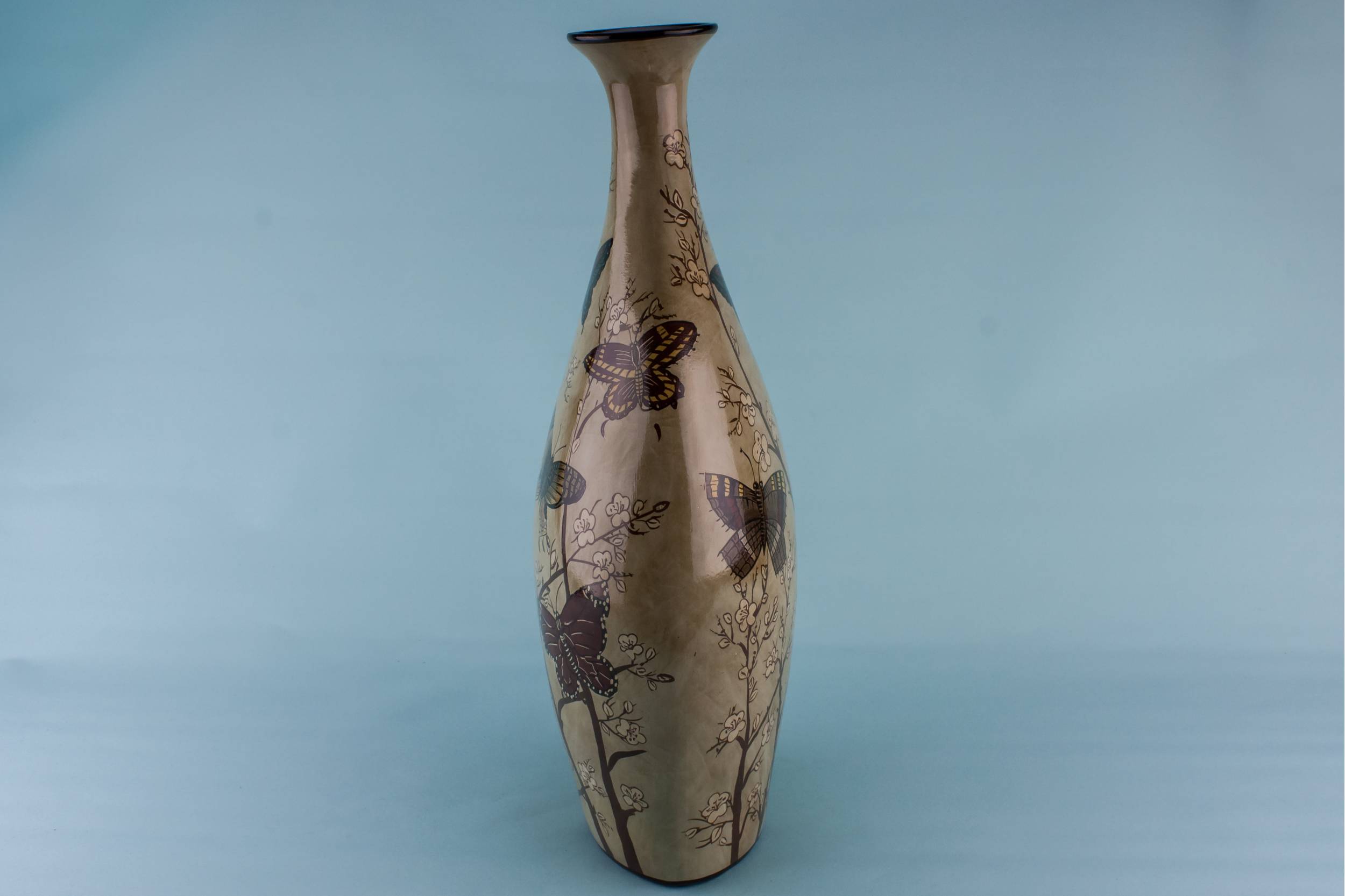 Vintage Modernist Butterflies — Tall baluster flask vase 2