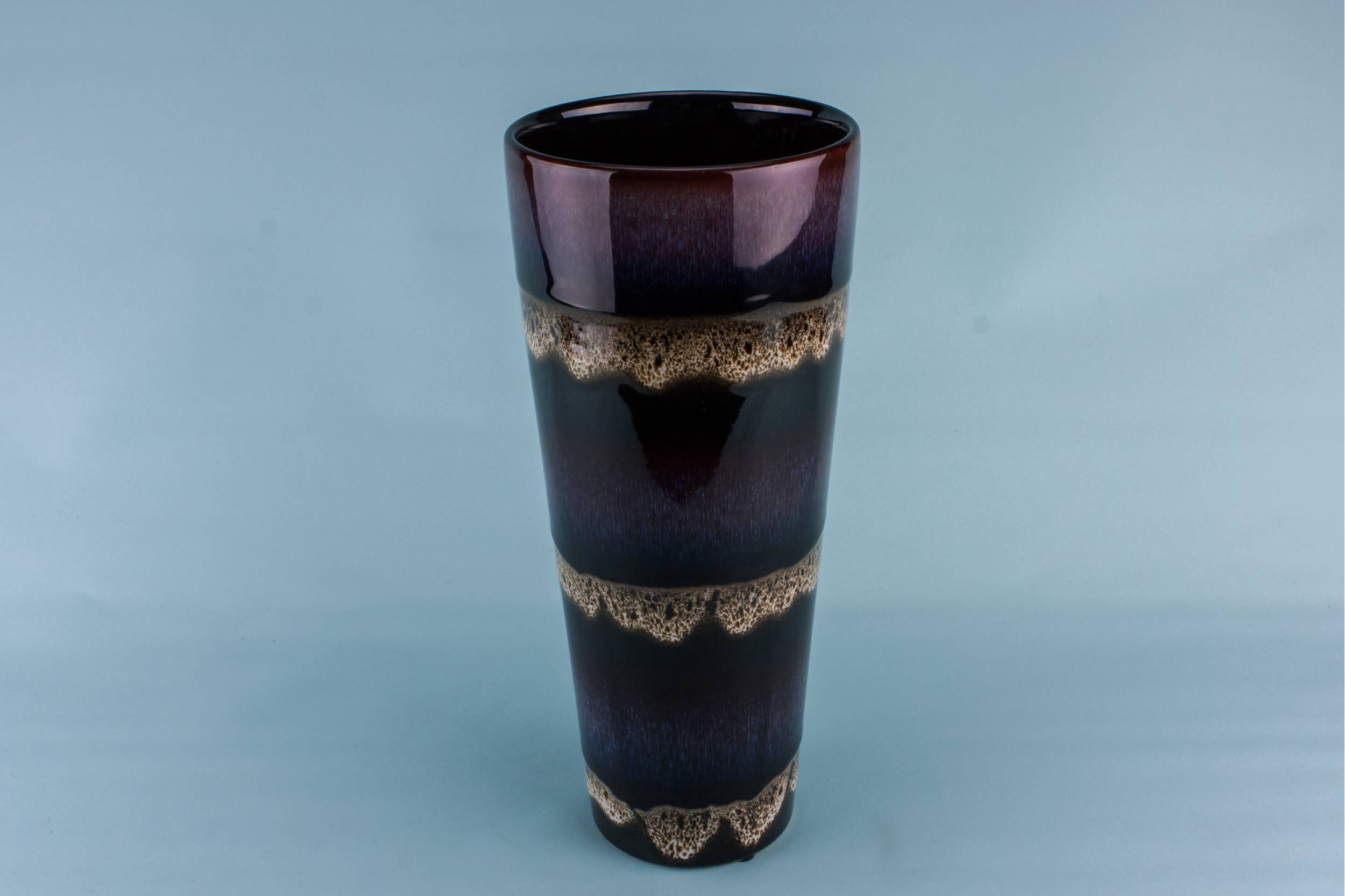 Attractive Modernist Banded — Tall purple vase