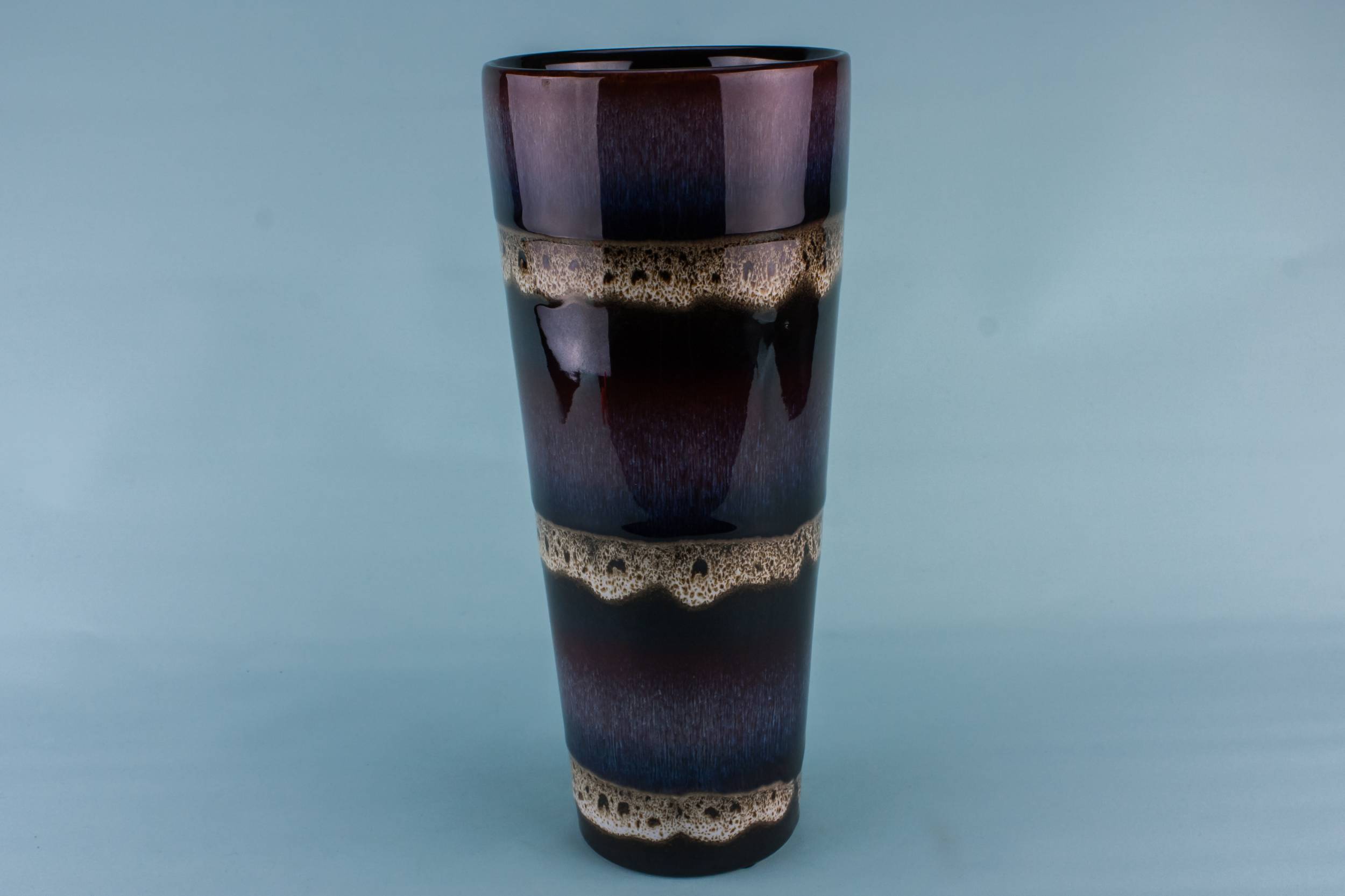 Attractive Modernist Banded — Tall purple vase 2