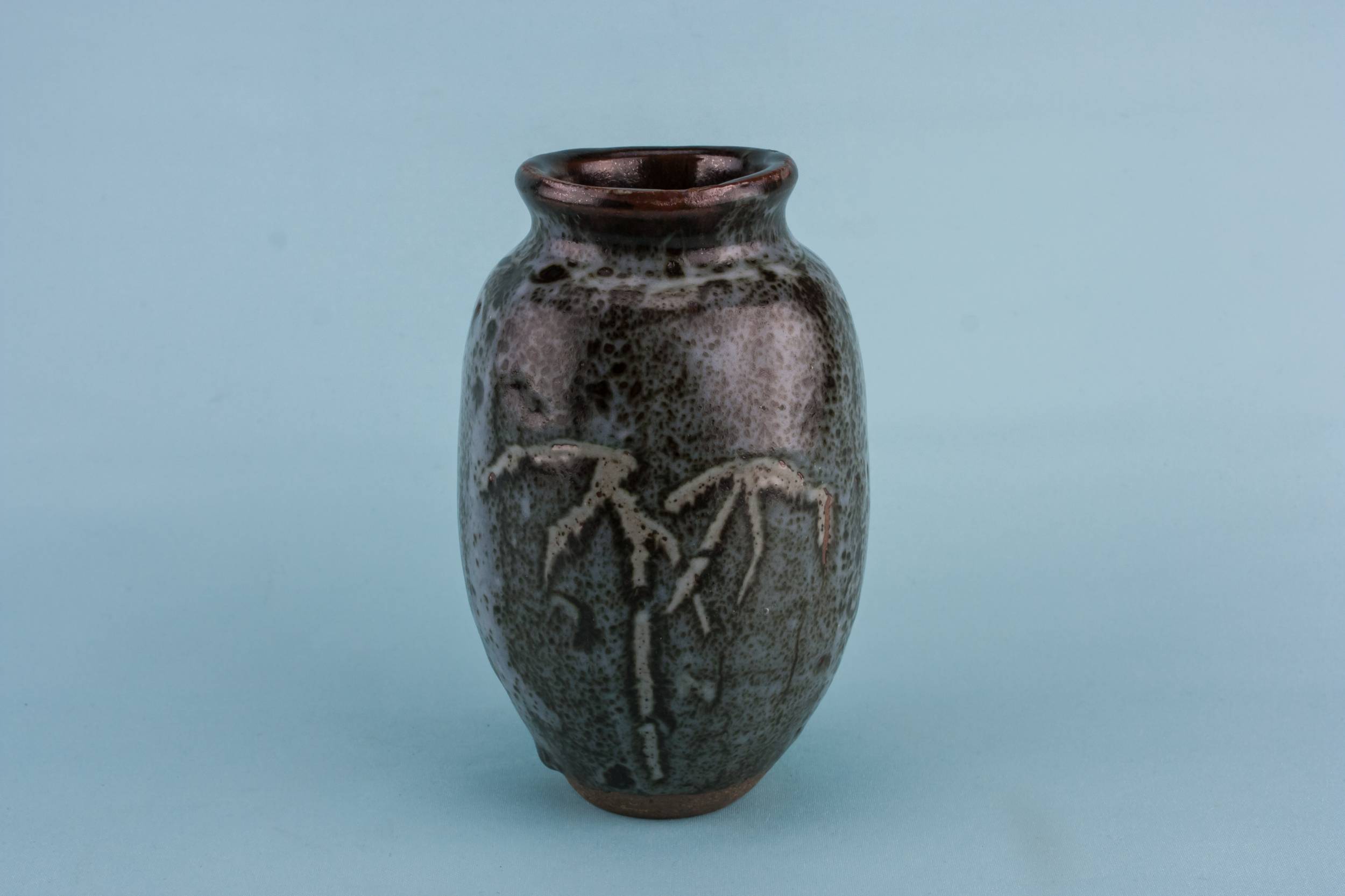 Vintage Modernist Pottery — Small ovoid vase