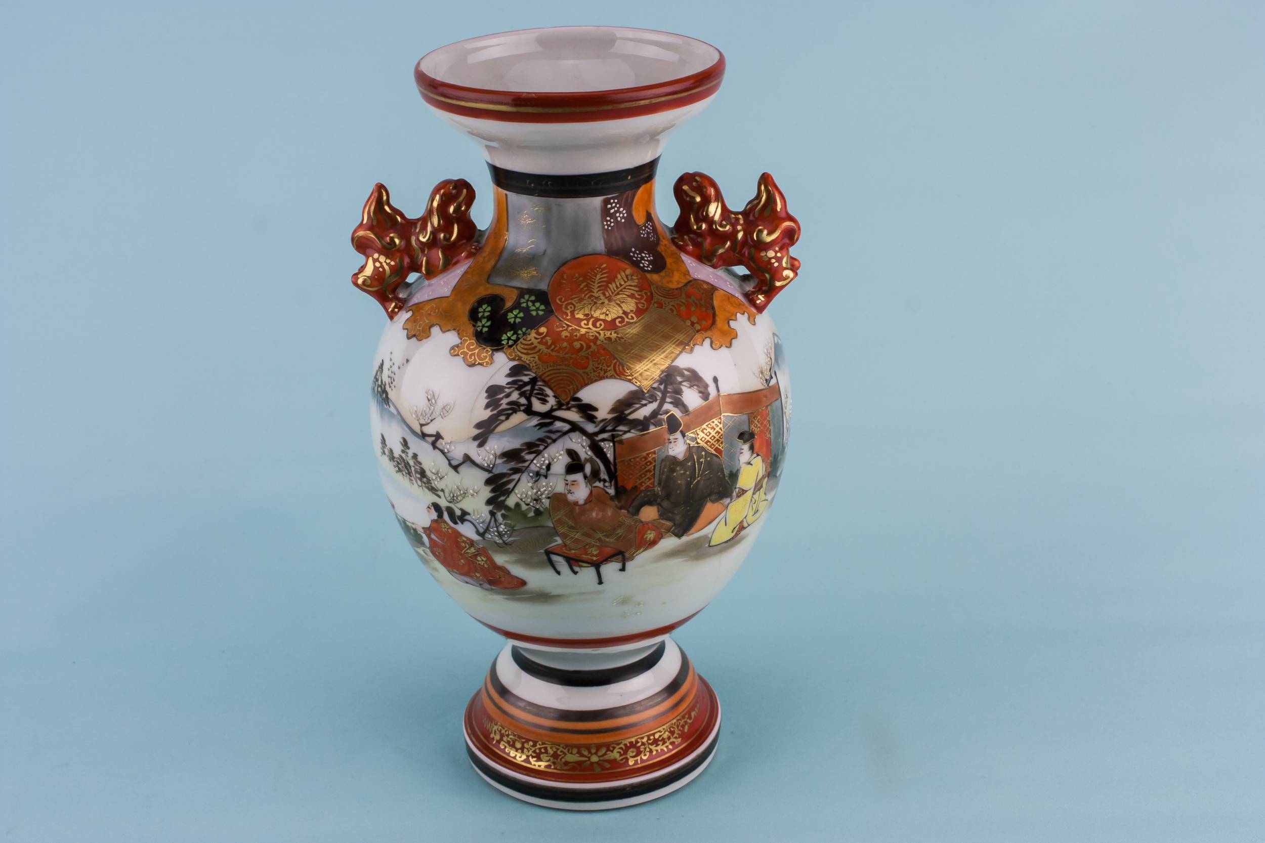Elegant Antique Landscape — Kutani porcelain vase