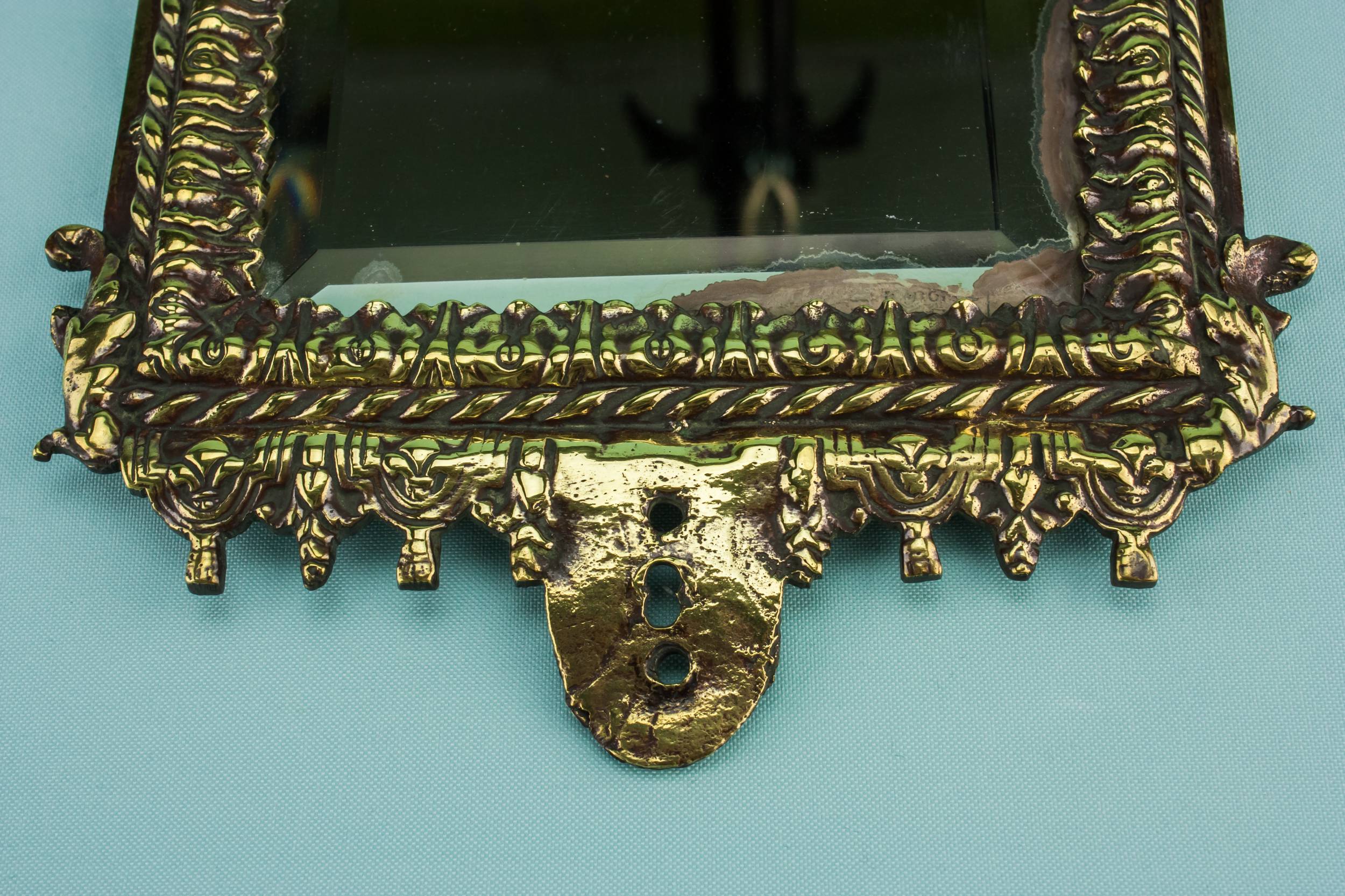 Elegant Antique Floral — Brass rectangular mirror 2