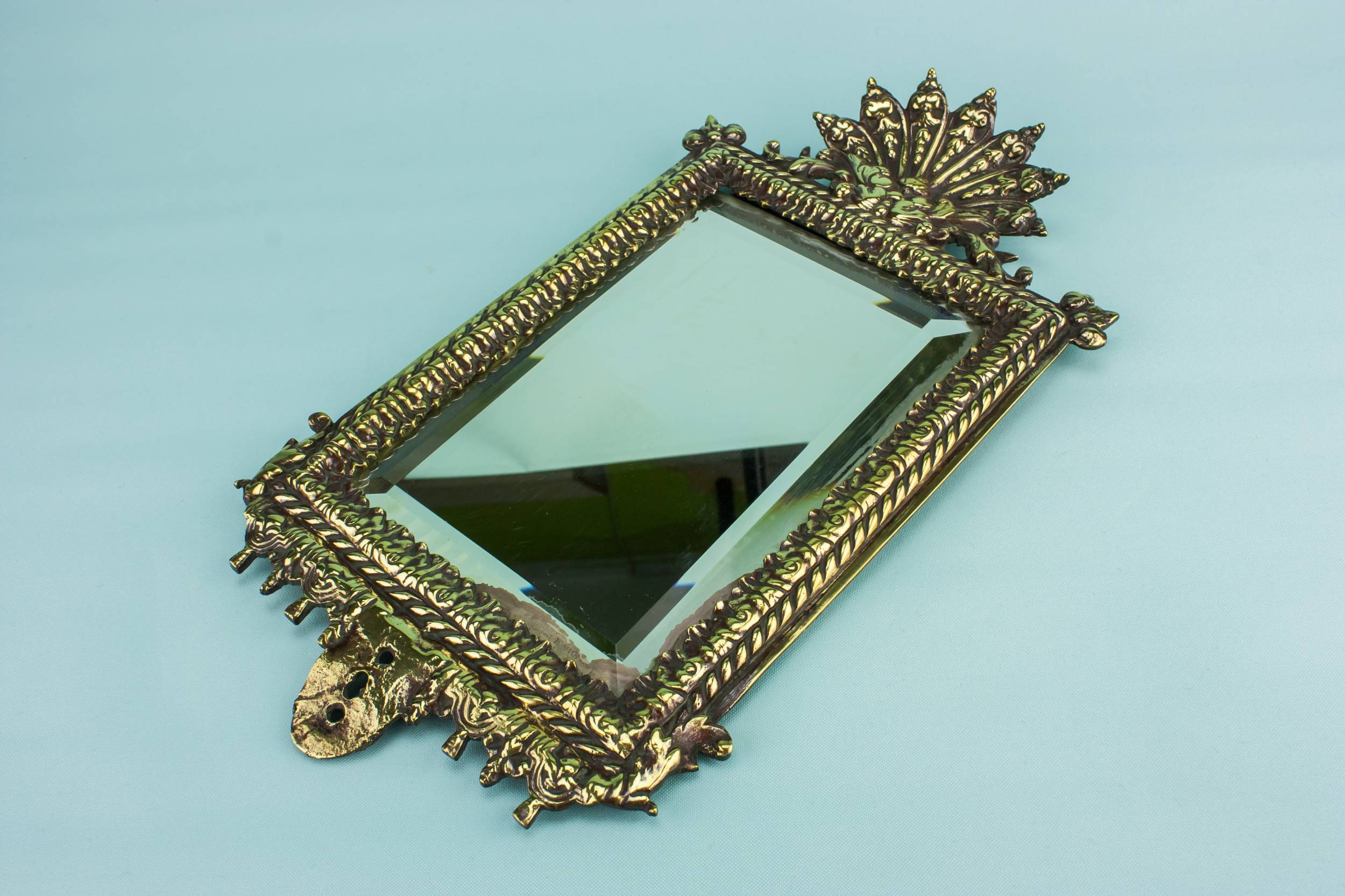 Elegant Antique Floral — Brass rectangular mirror 3