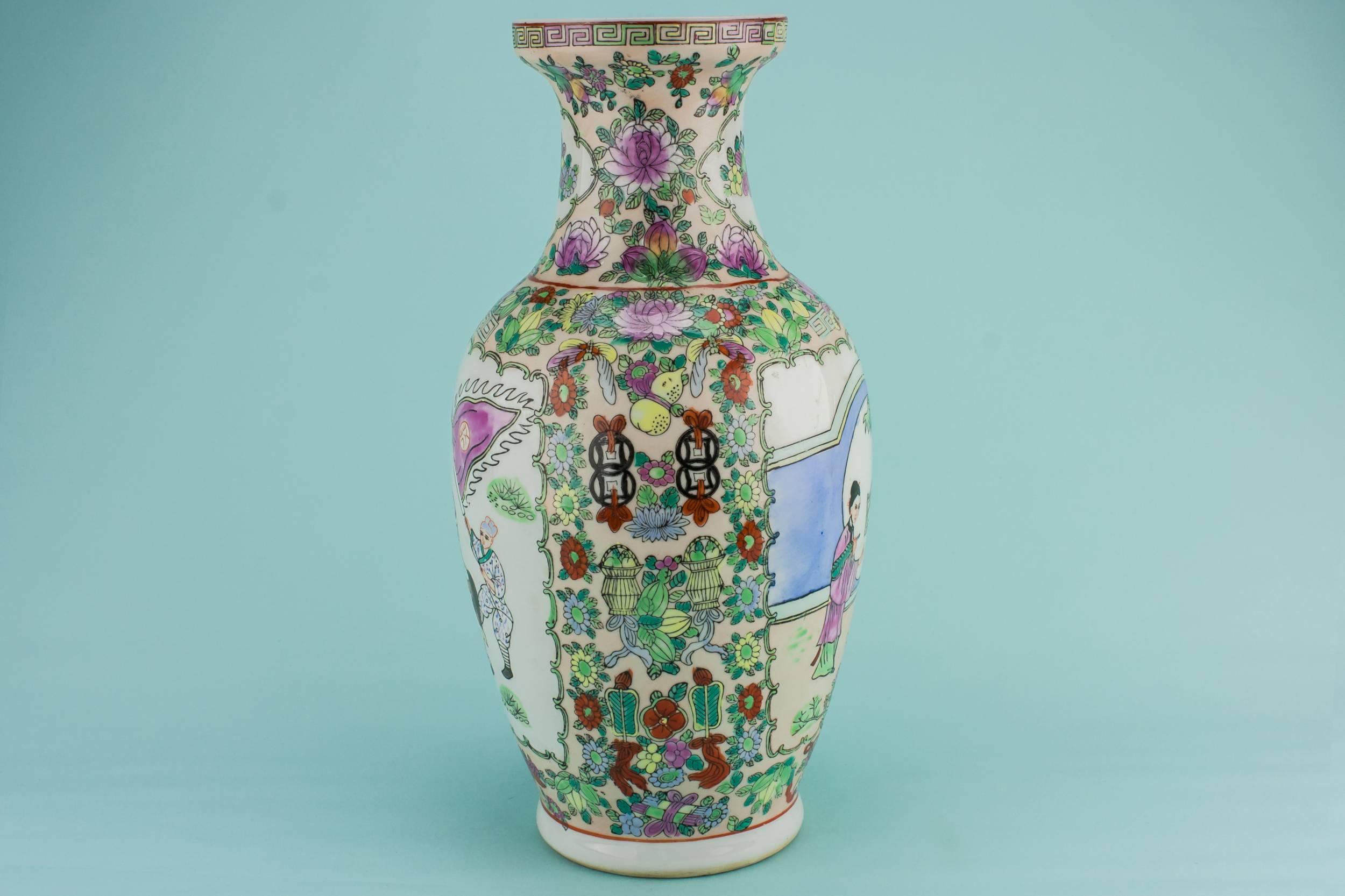 Charming Tall Floral — Famille Rose porcelain vase 1