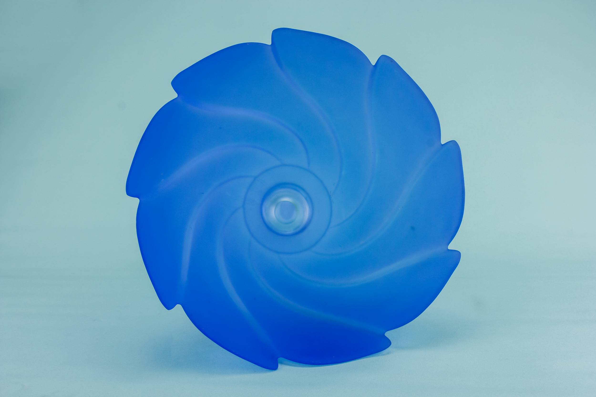 Elegant Modernist Glass — Blue glass stem bowl 2
