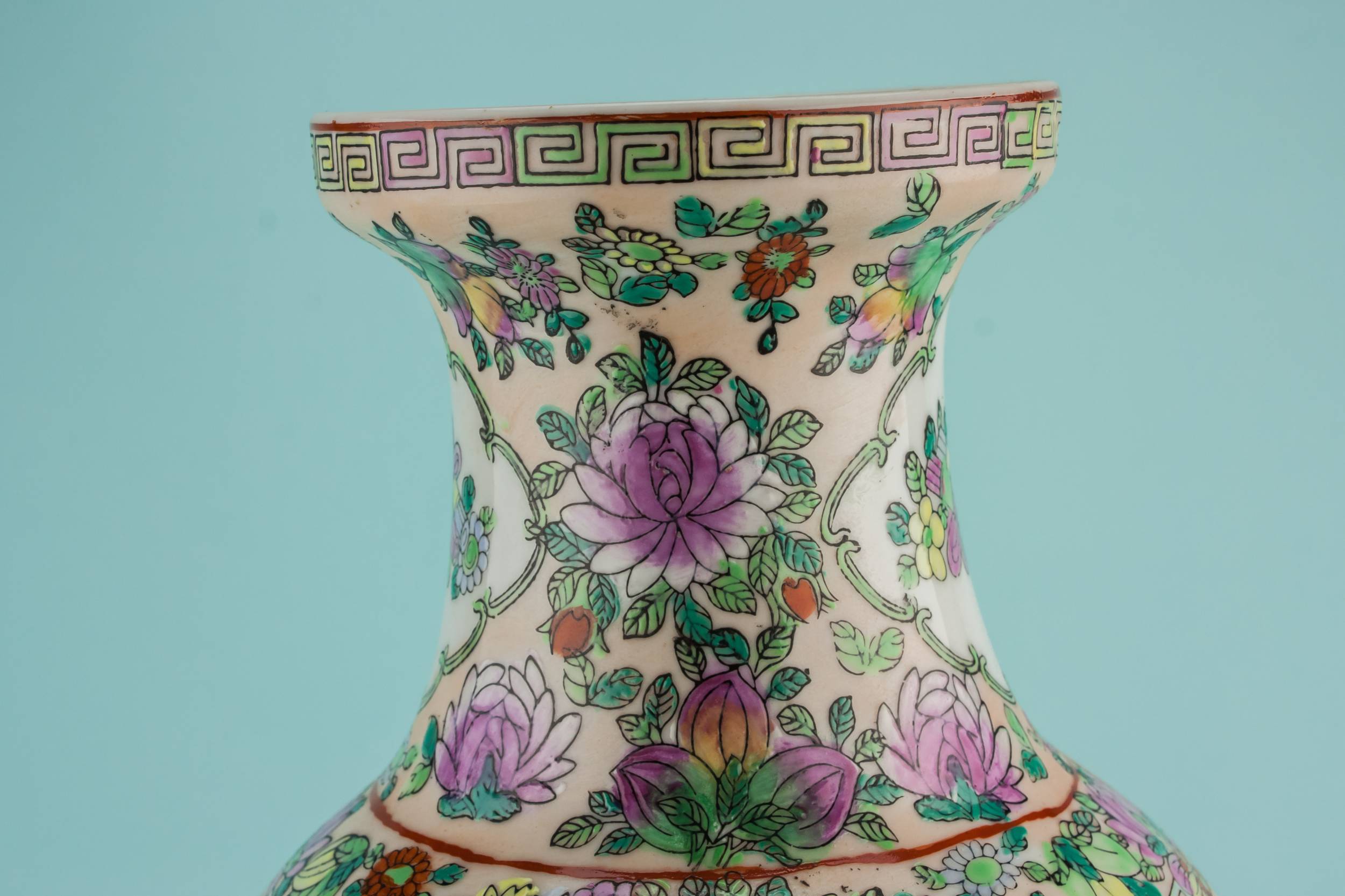 Charming Tall Floral — Famille Rose porcelain vase 4
