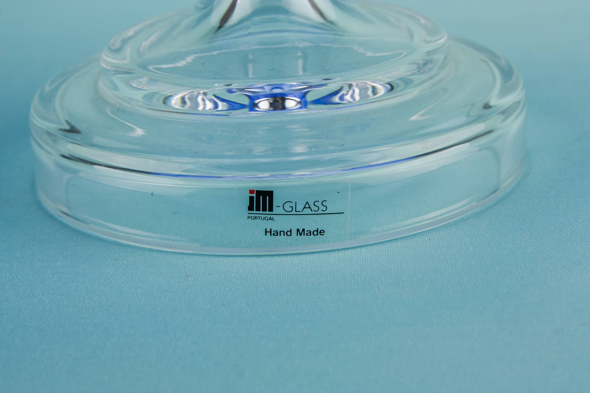 Elegant Modernist Glass — Blue glass stem bowl 3