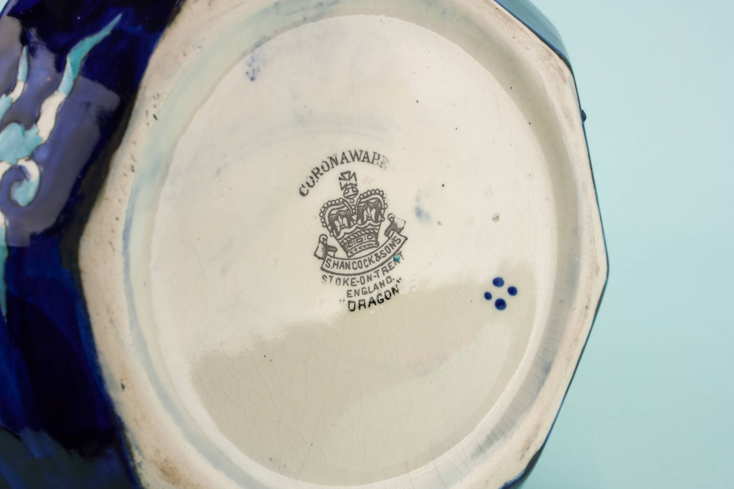 Spectacular Vintage JUG — Blue pottery jug 4