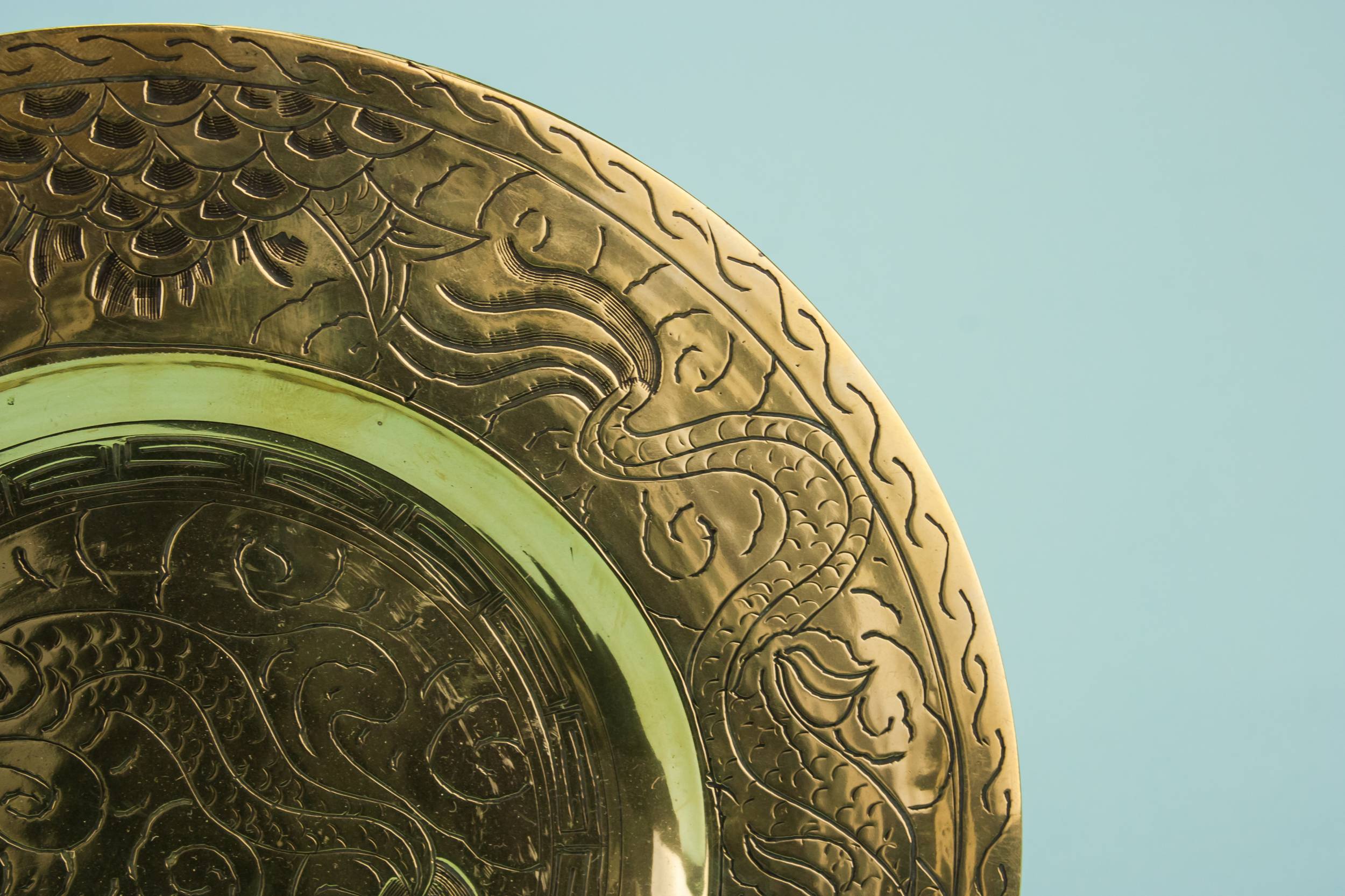 Heavy Art Deco — Dragon brass bowl 1