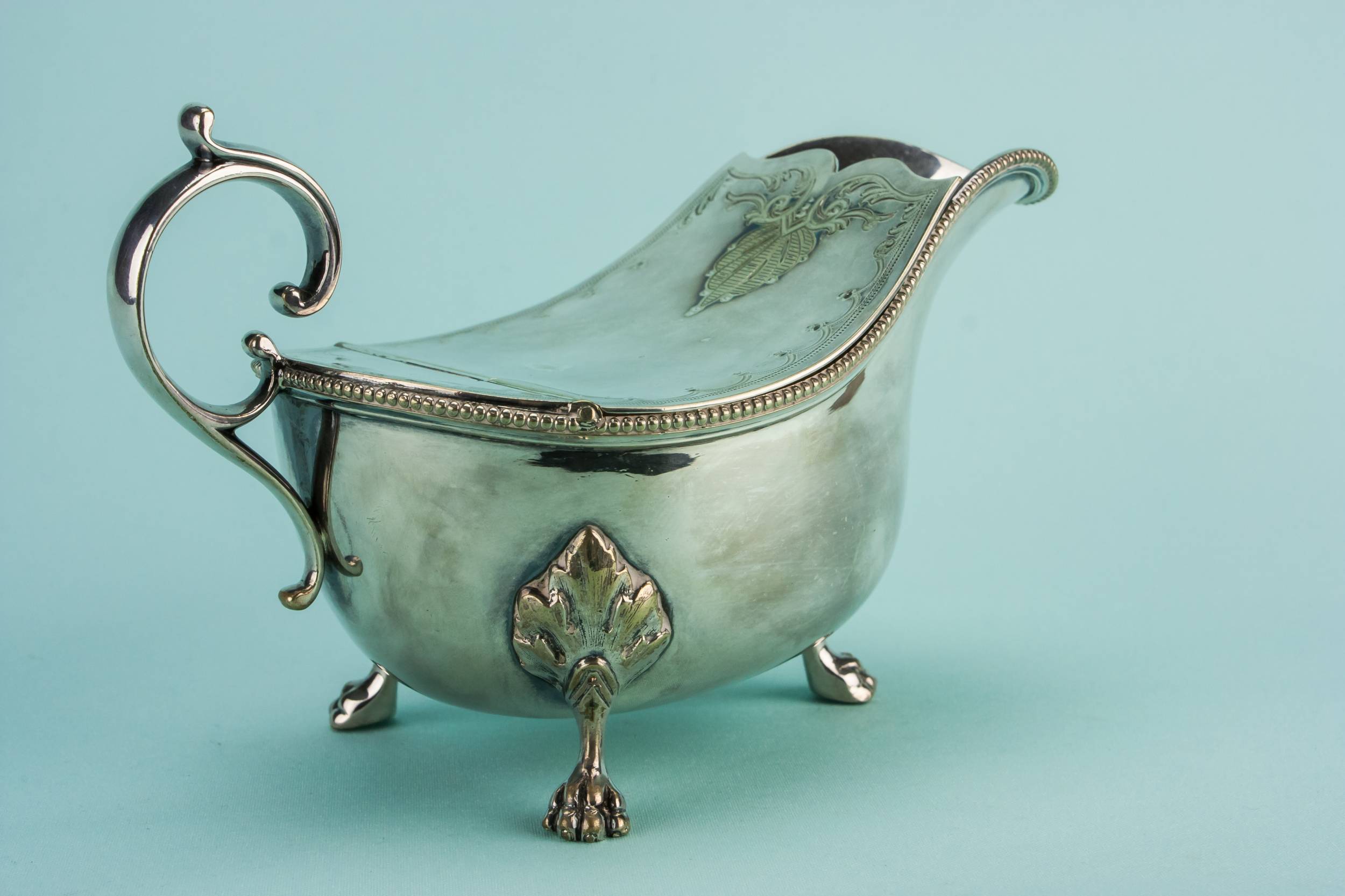 Antique Neo-Classical Serving — Mappin Brothers gravy boat 1