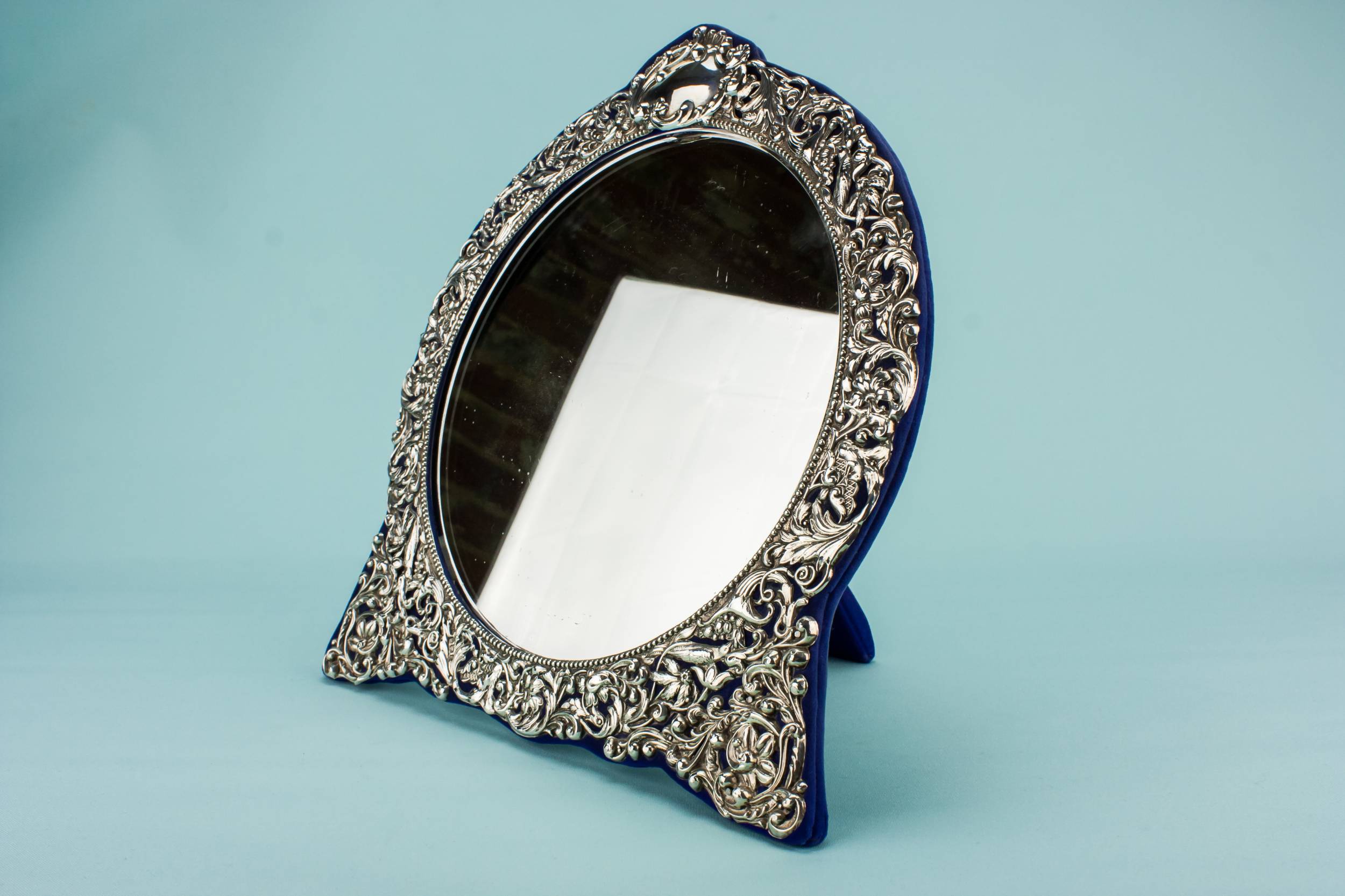 Spectacular Antique MIRROR — Sterling Silver round mirror 2
