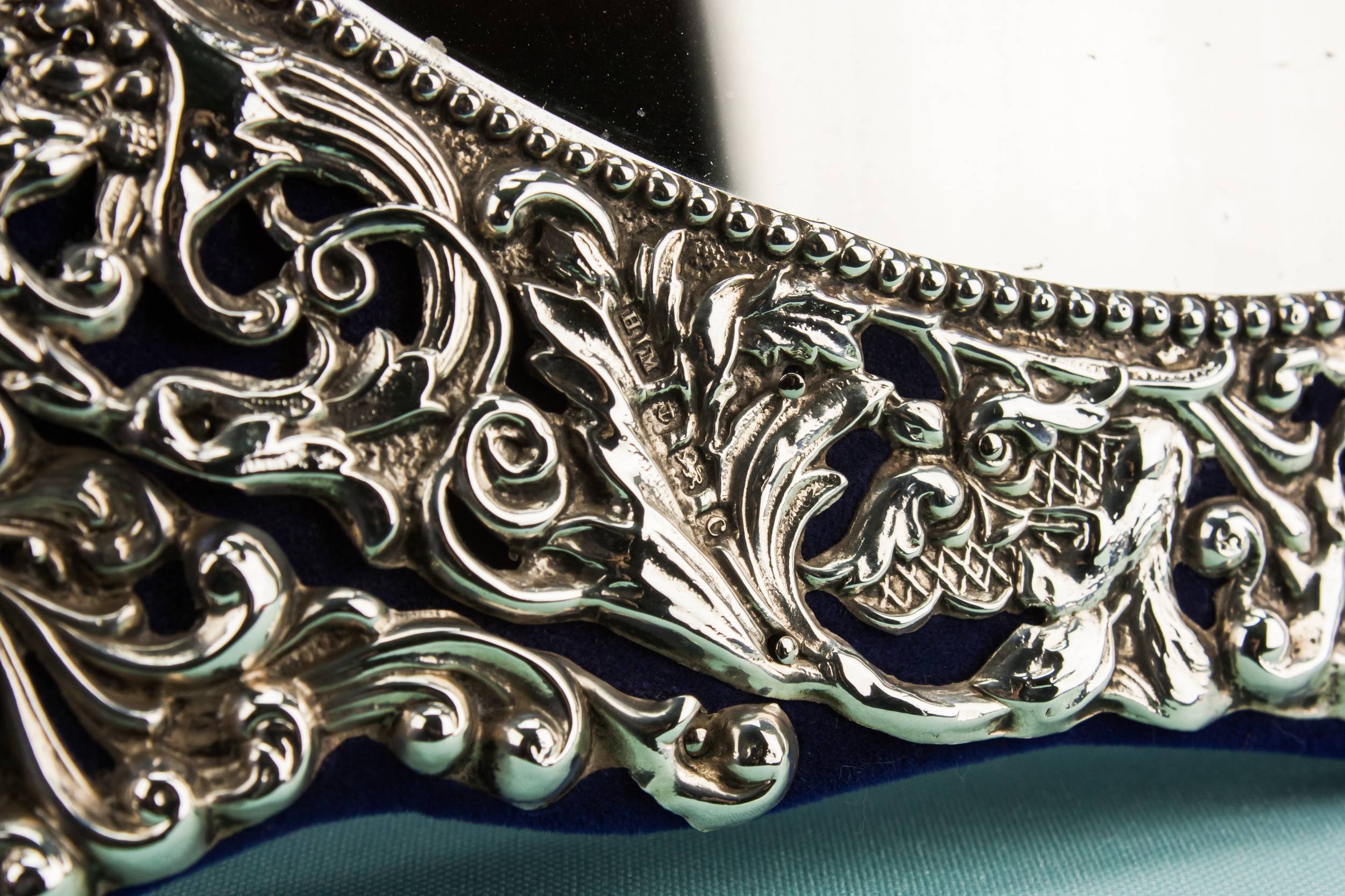 Spectacular Antique MIRROR — Sterling Silver round mirror 3