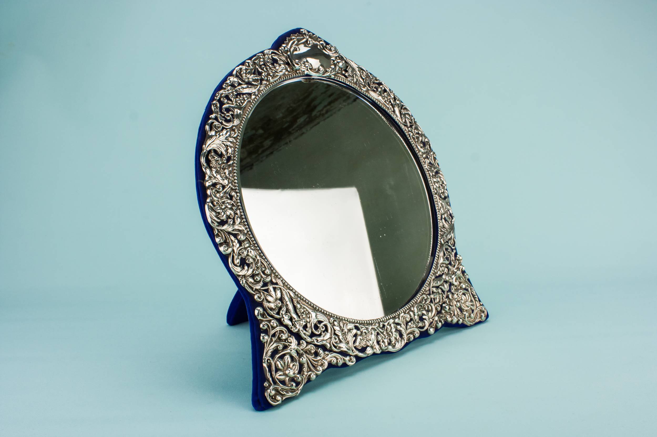 Spectacular Antique MIRROR — Sterling Silver round mirror 1