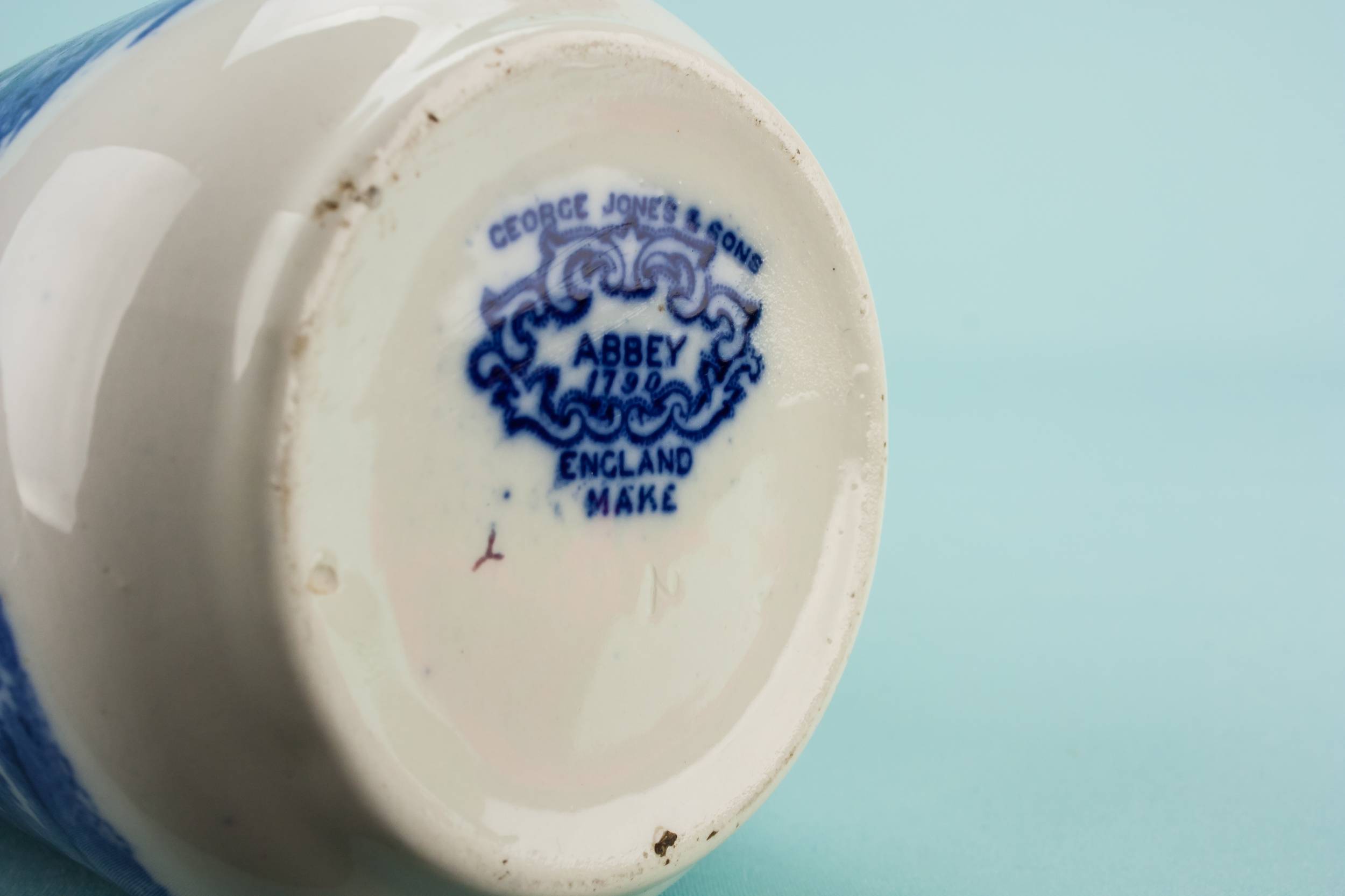 Victorian Vintage Medium — Blue pottery jug 4