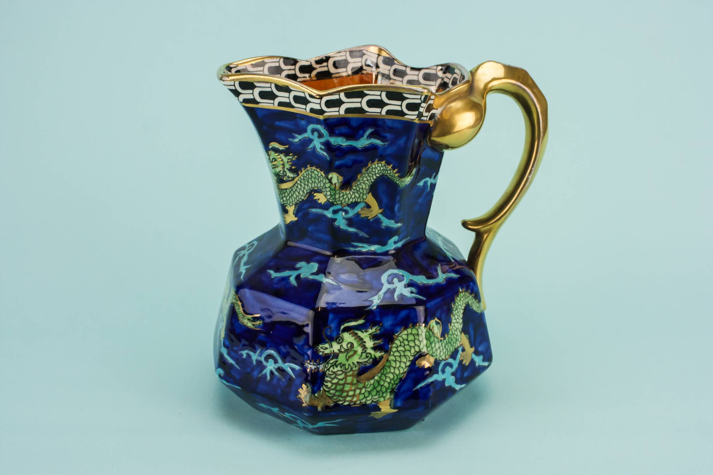 Spectacular Vintage JUG — Blue pottery jug