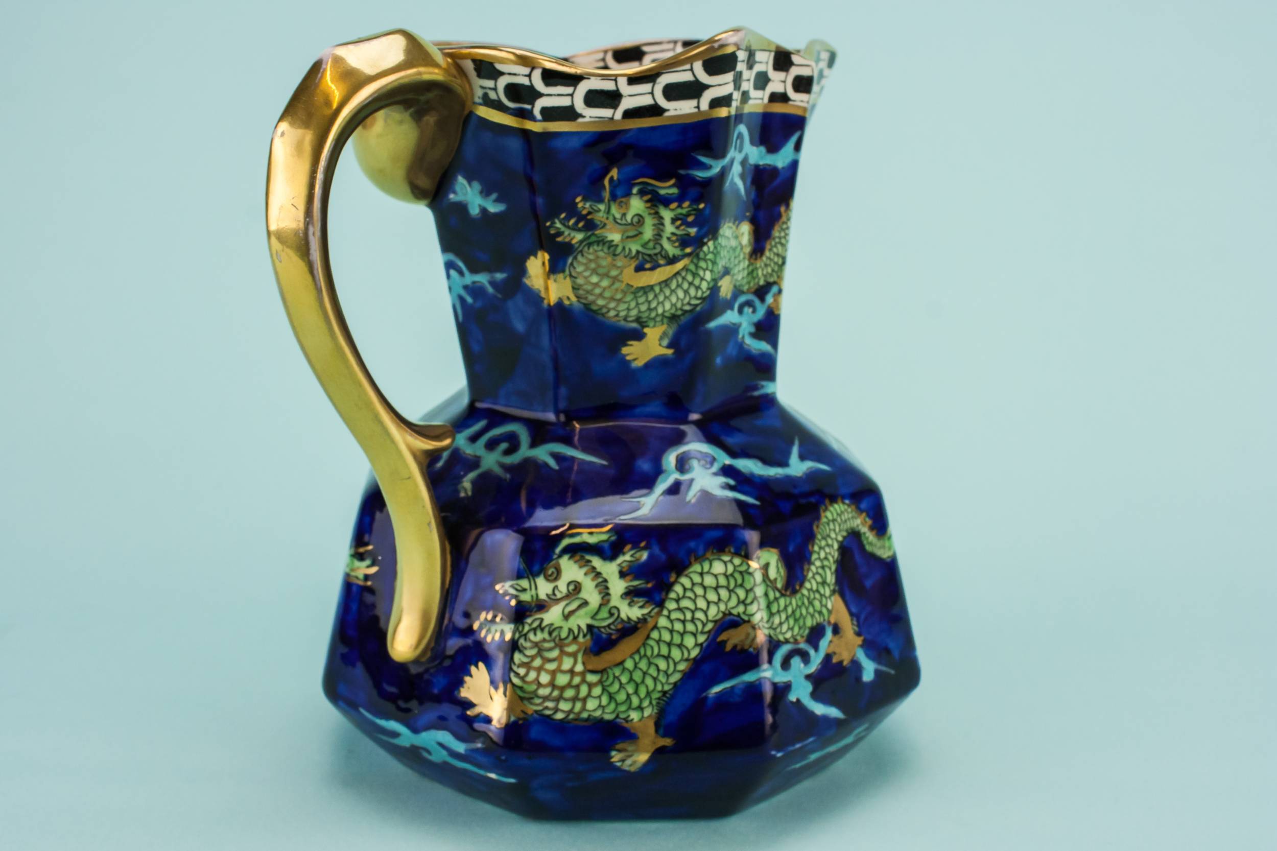 Spectacular Vintage JUG — Blue pottery jug 1