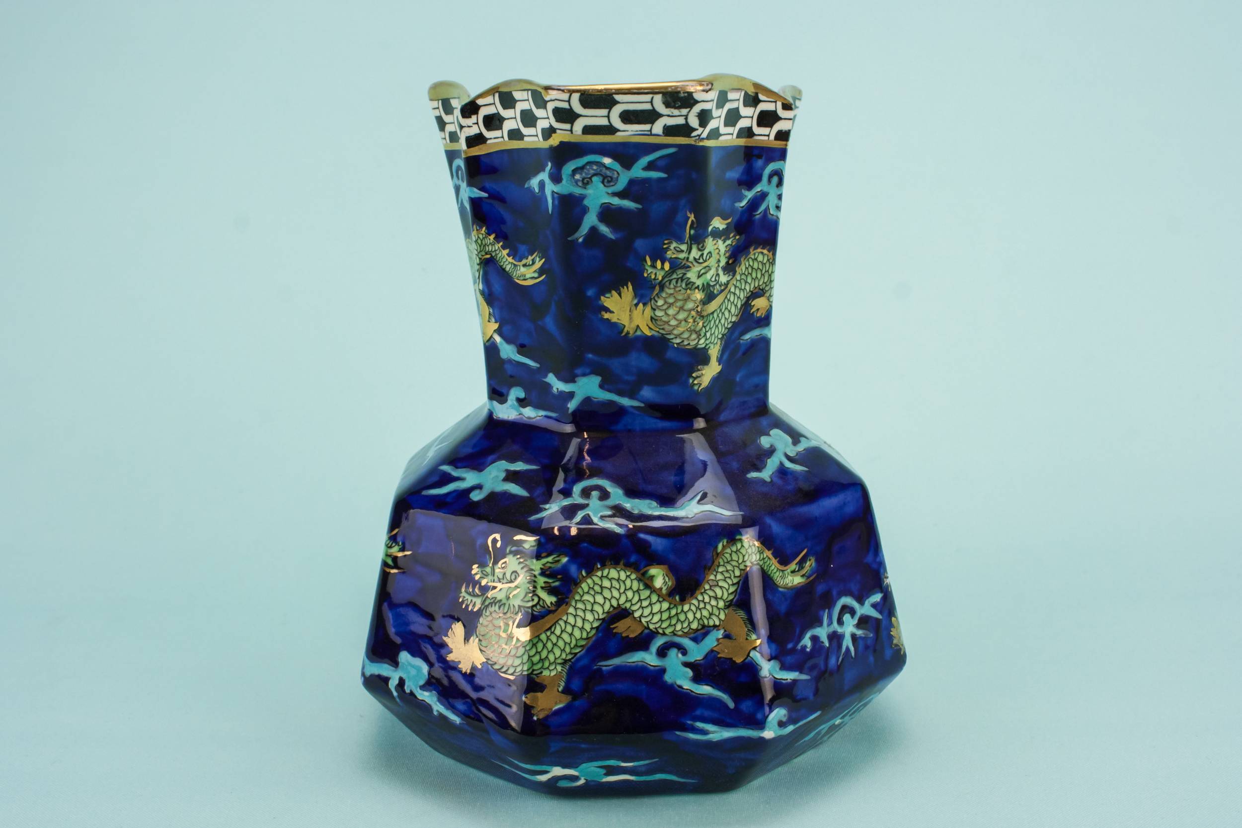 Spectacular Vintage JUG — Blue pottery jug 2