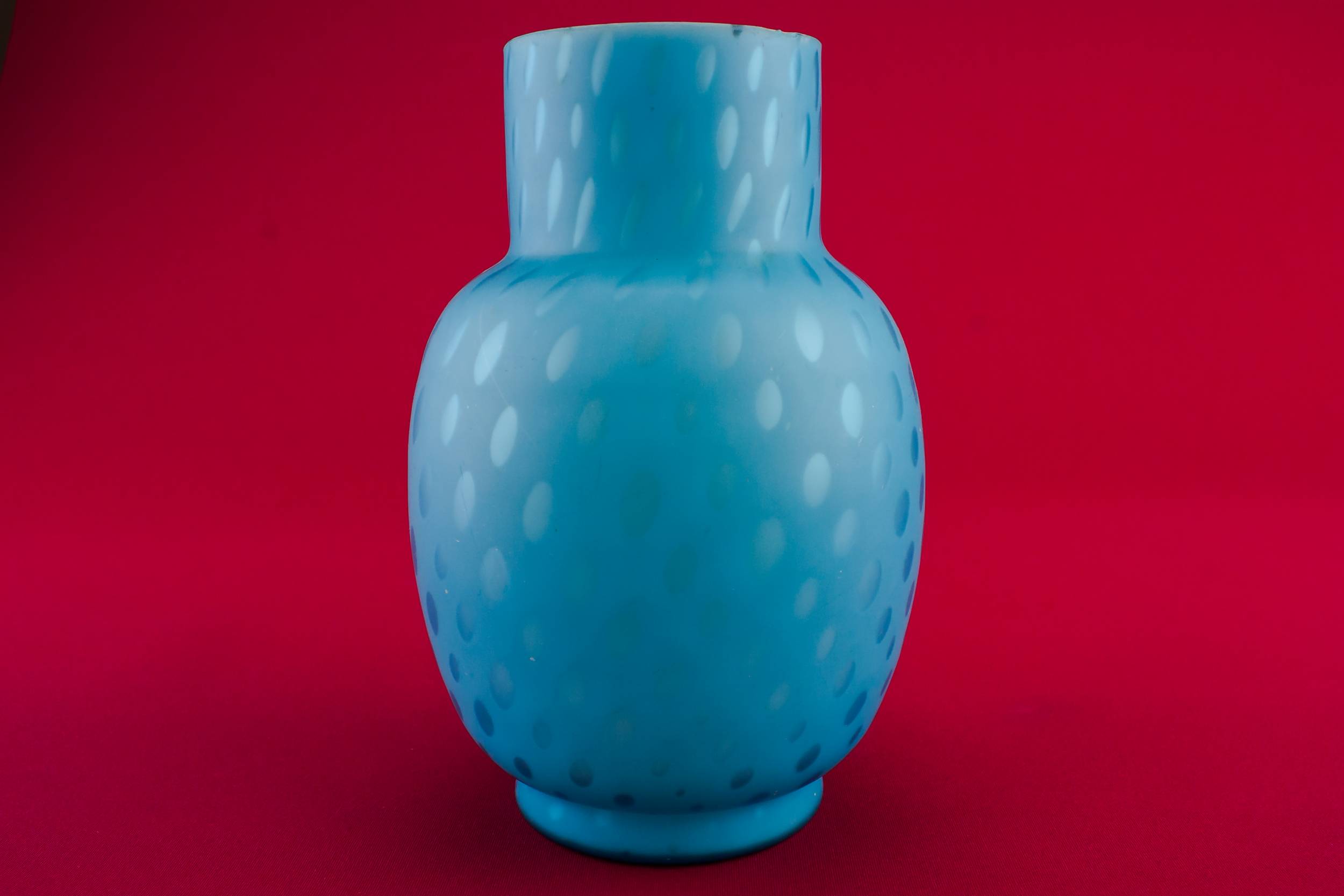 Vintage Blue Speckled — Medium glass vase 2