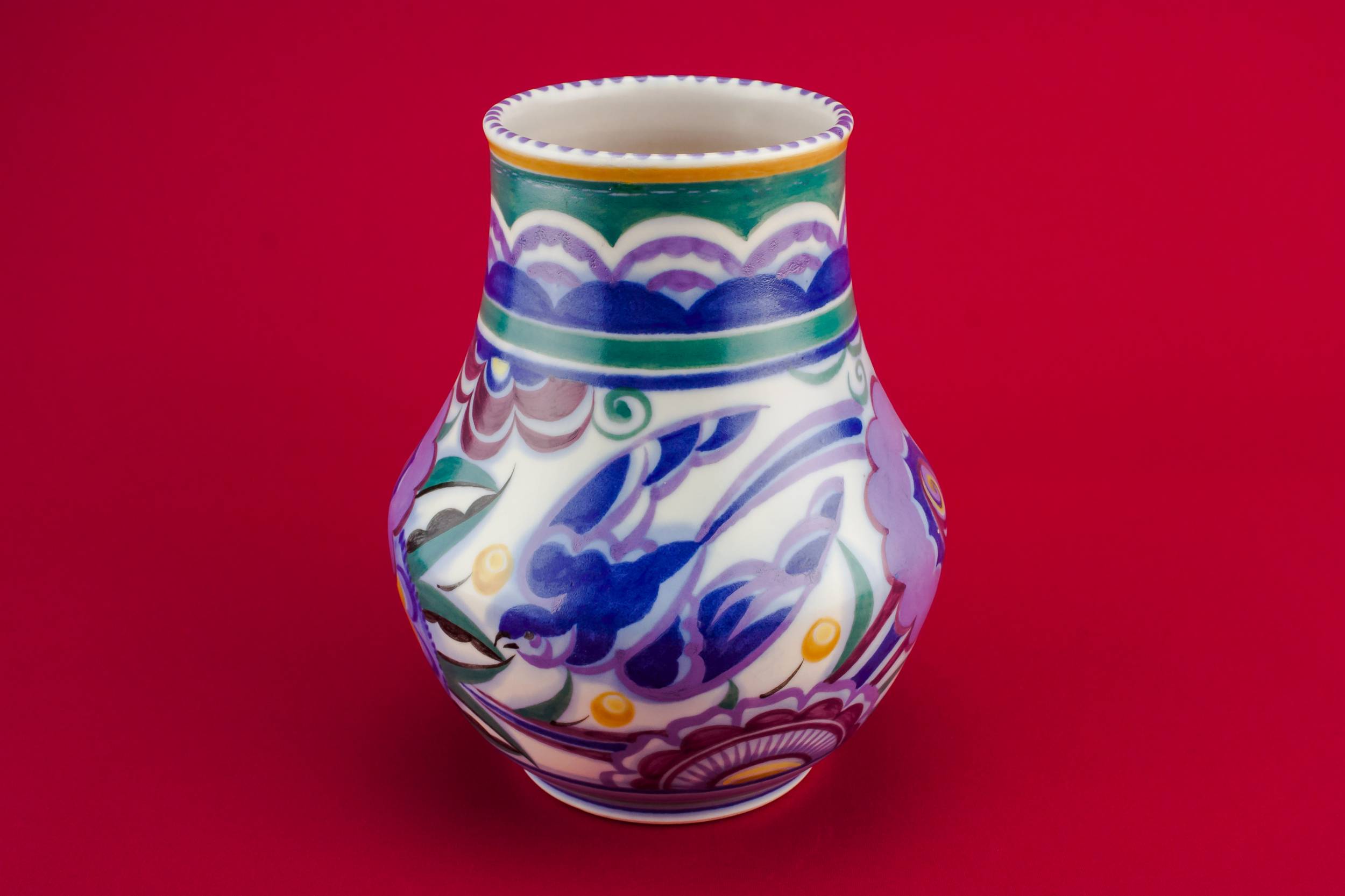 Vintage Charming Floral — Art Deco pottery vase