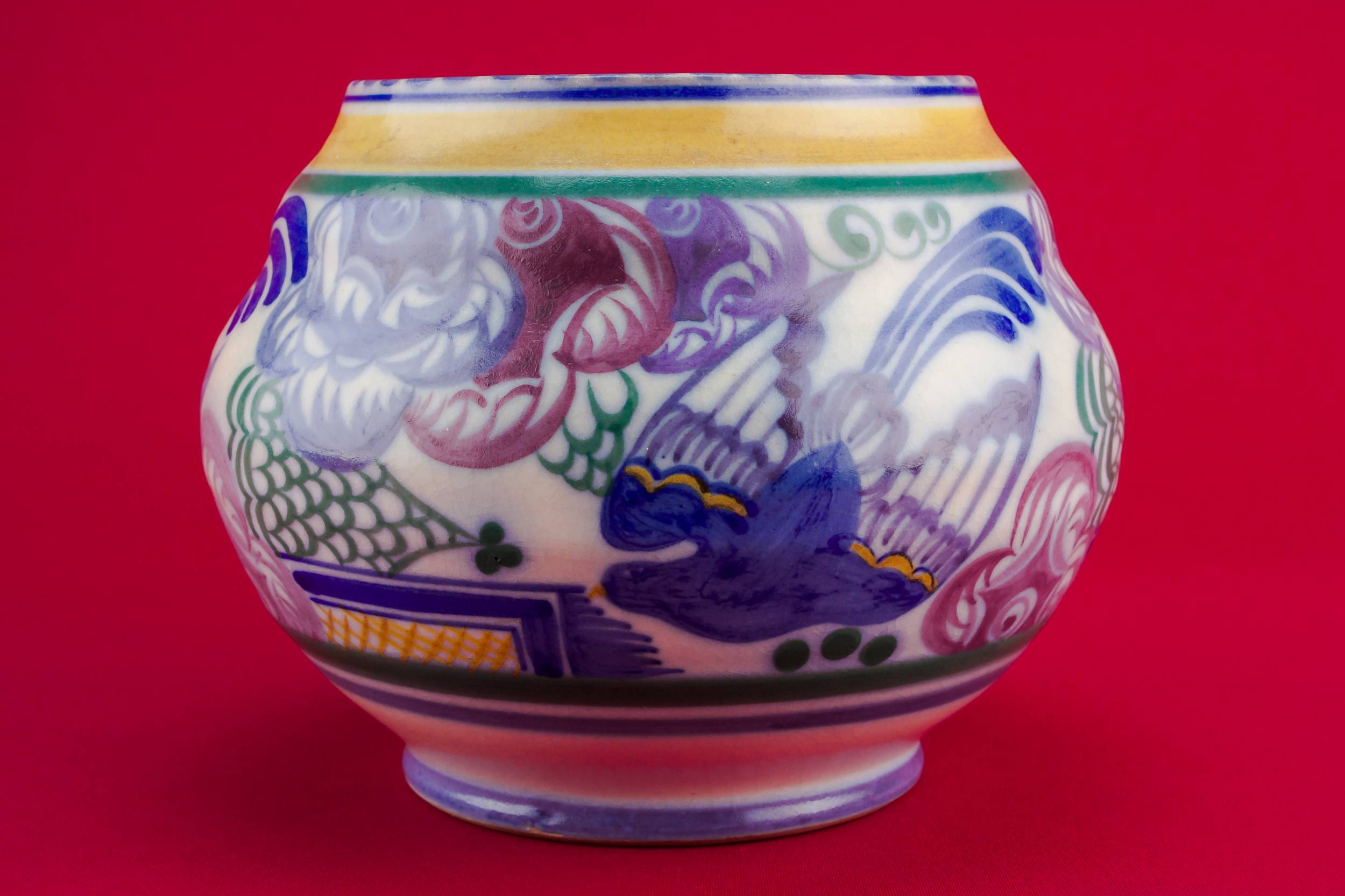 Vintage Pottery Floral — Art Deco vase 2