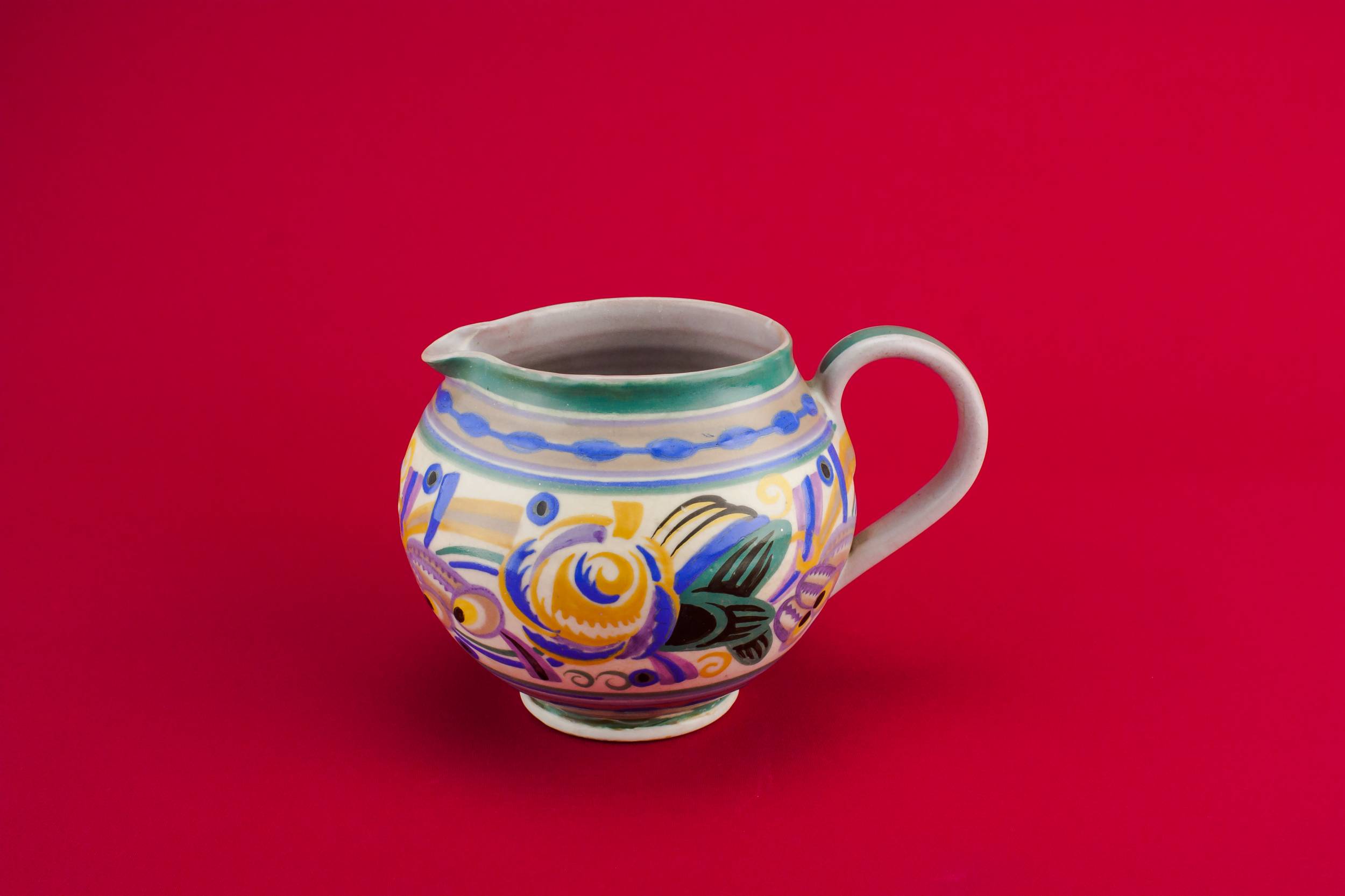 Pottery Blue Oil — Art Deco water jug