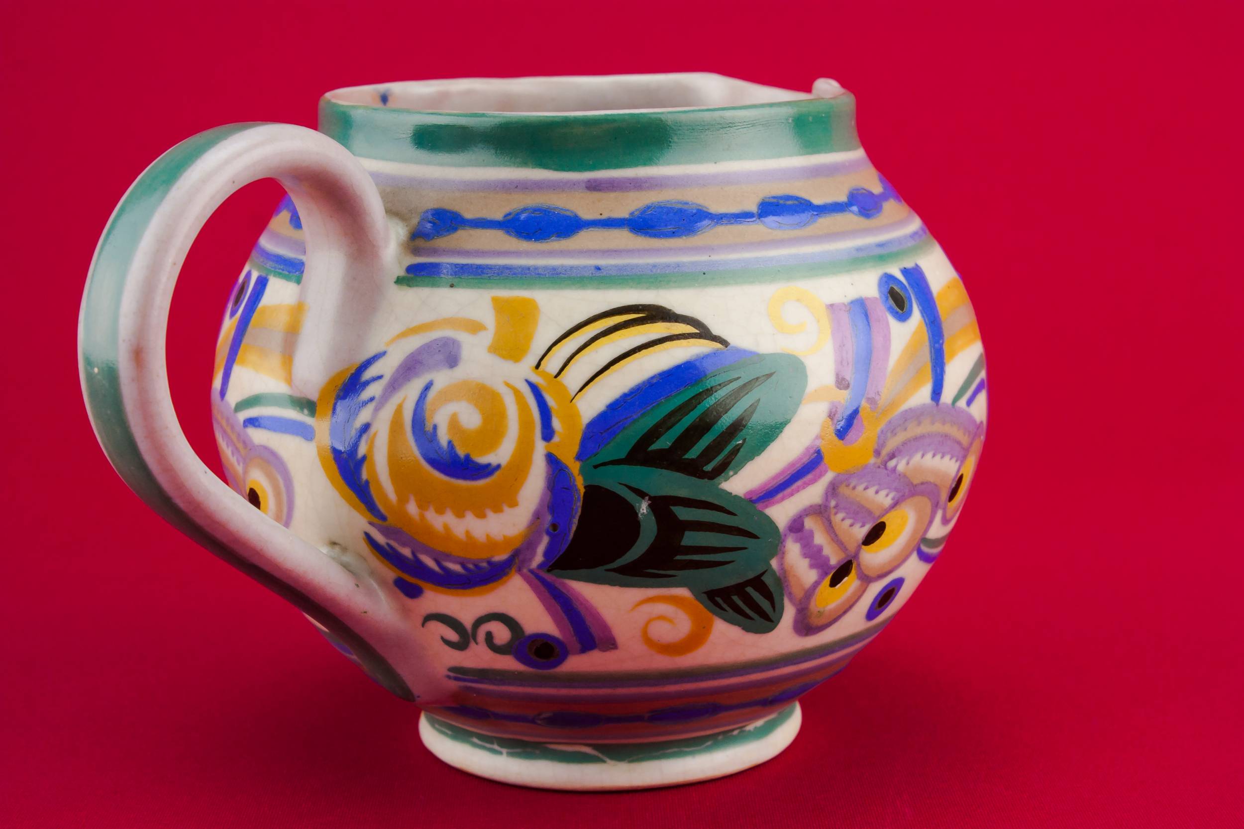 Pottery Blue Oil — Art Deco water jug 1