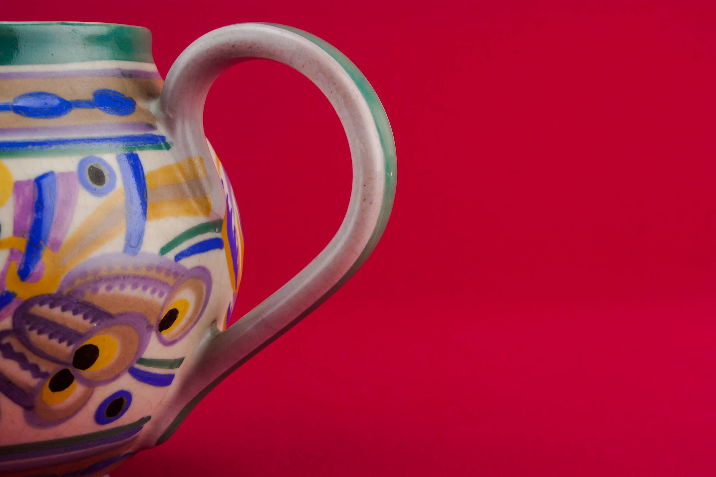 Pottery Blue Oil — Art Deco water jug 3