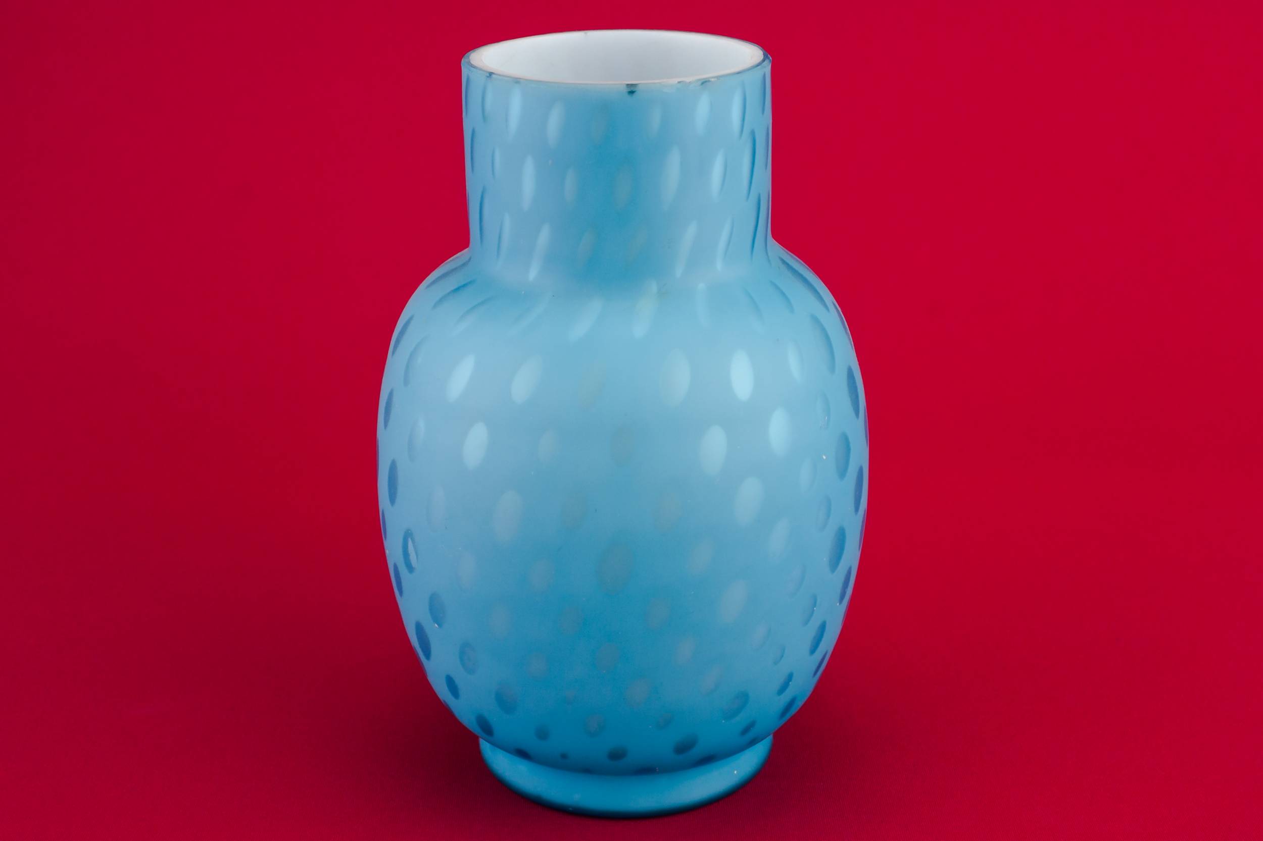 Vintage Blue Speckled — Medium glass vase