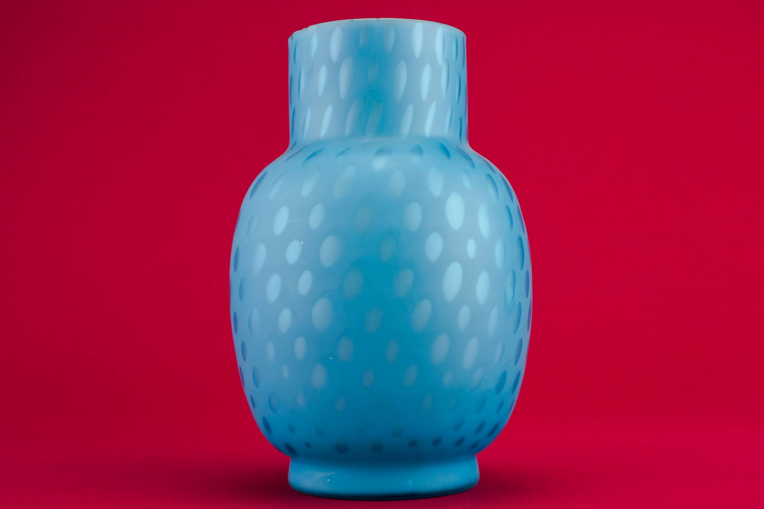 Vintage Blue Speckled — Medium glass vase 1