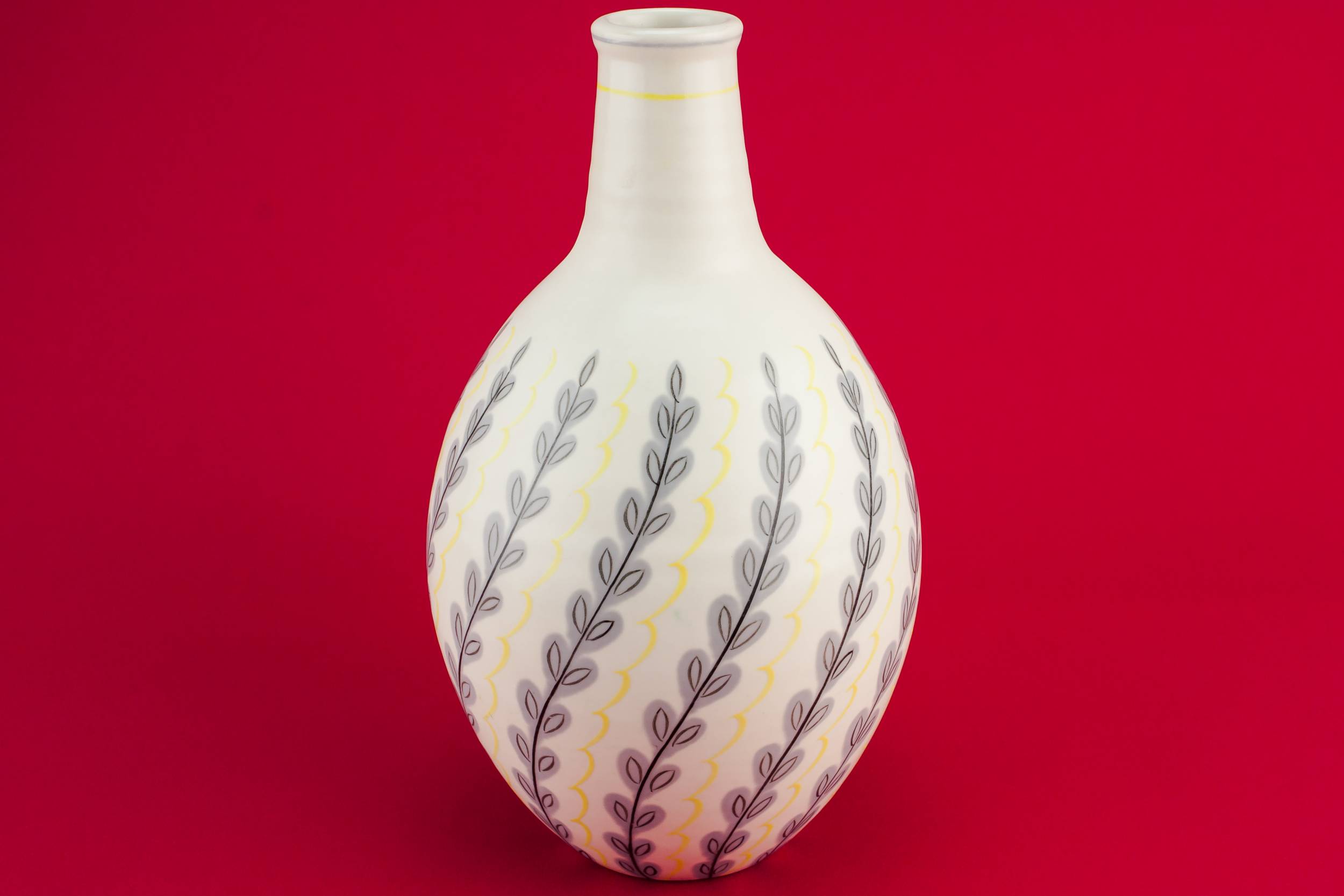 White Modernist VASE — Tall globular vase 1