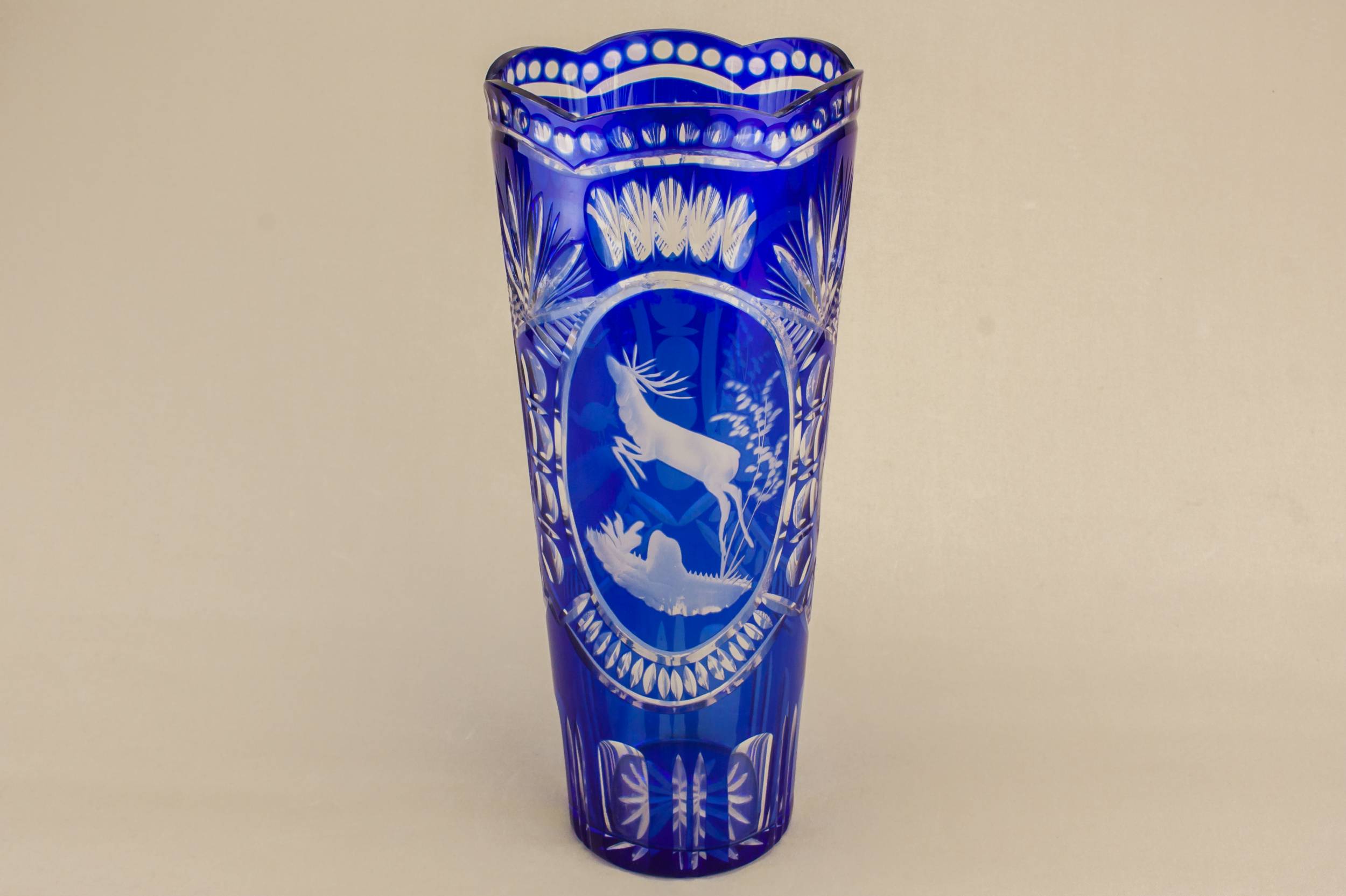 Modernist Vintage Glass — Blue glass vase