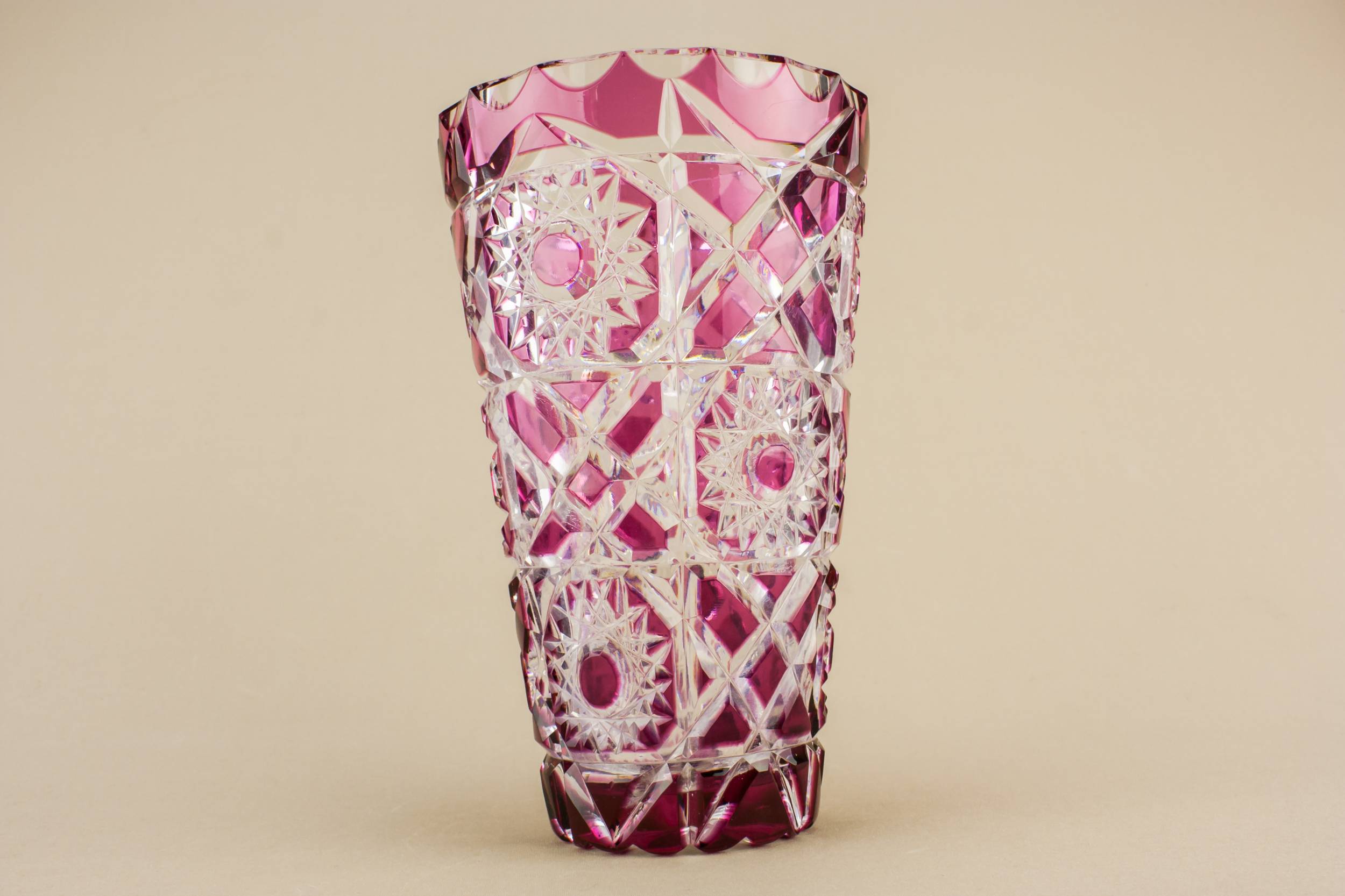 Medium Elegant Pinwheel — Cranberry red glass vase 2