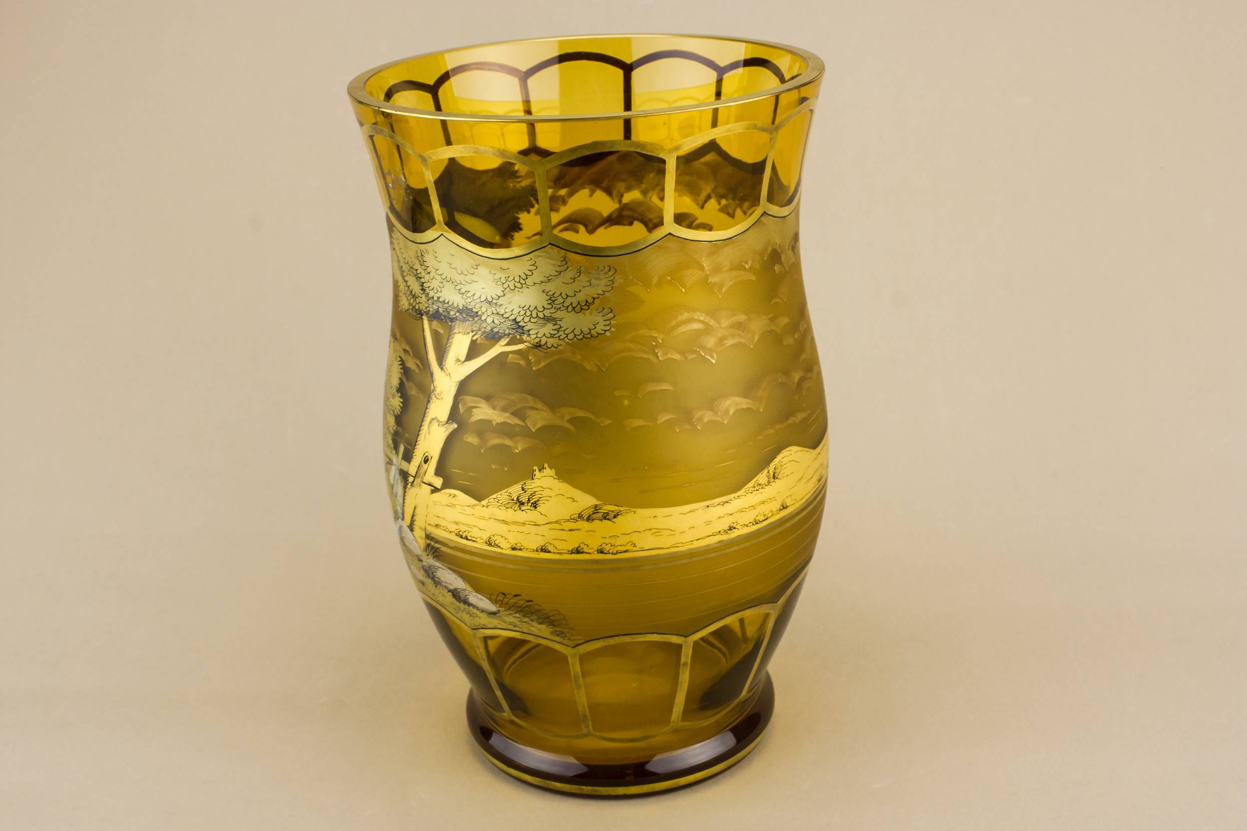 Beautiful Modernist VASE — Joska painted glass vase 1
