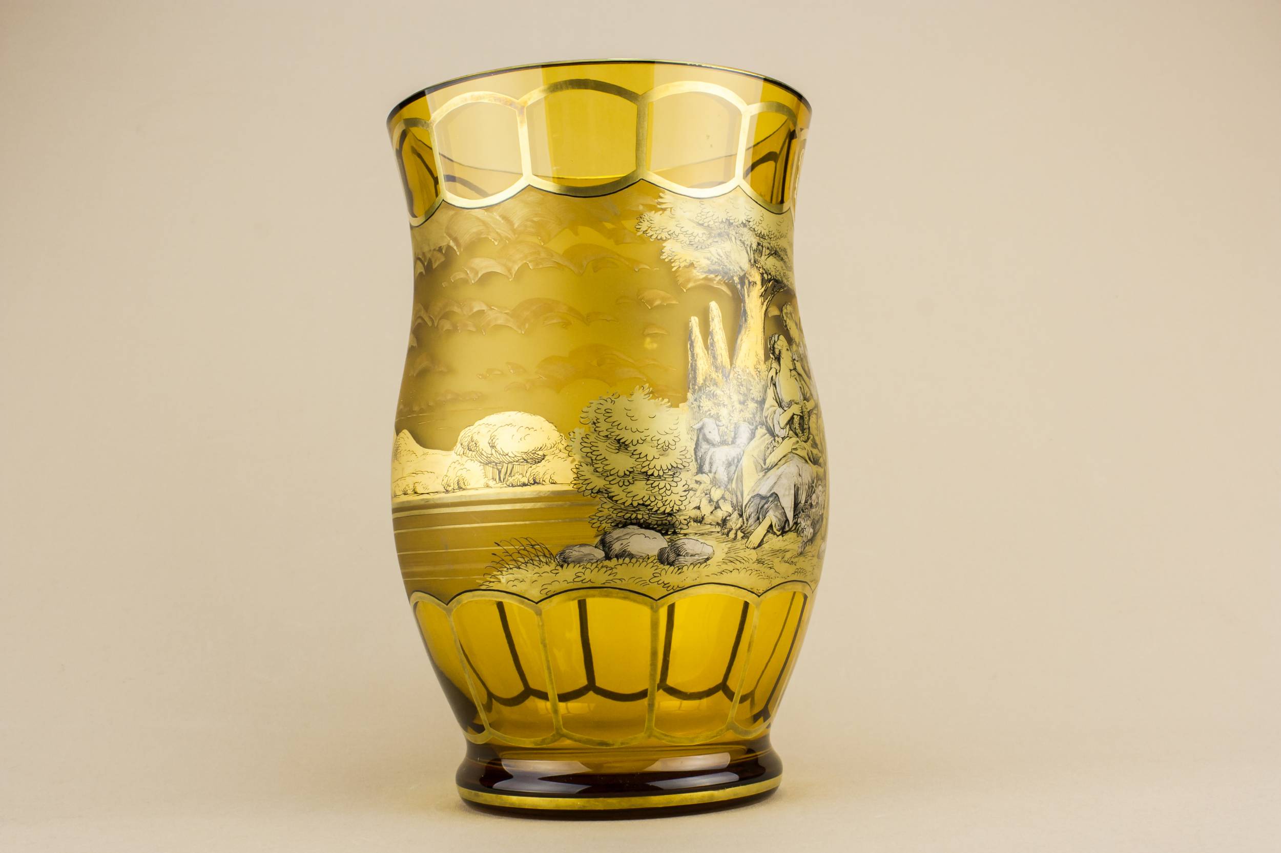 Beautiful Modernist VASE — Joska painted glass vase 3