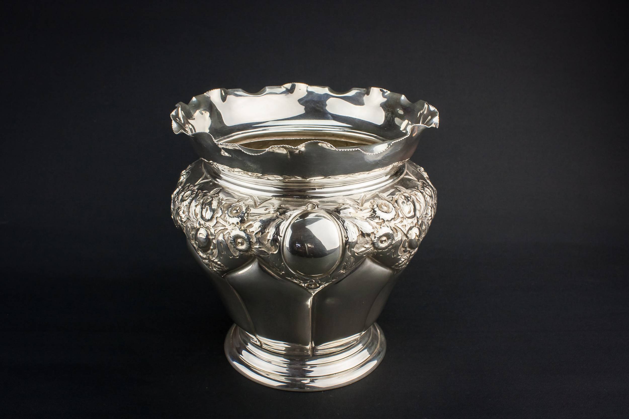Large Antique WINE — Sterling silver wine cooler