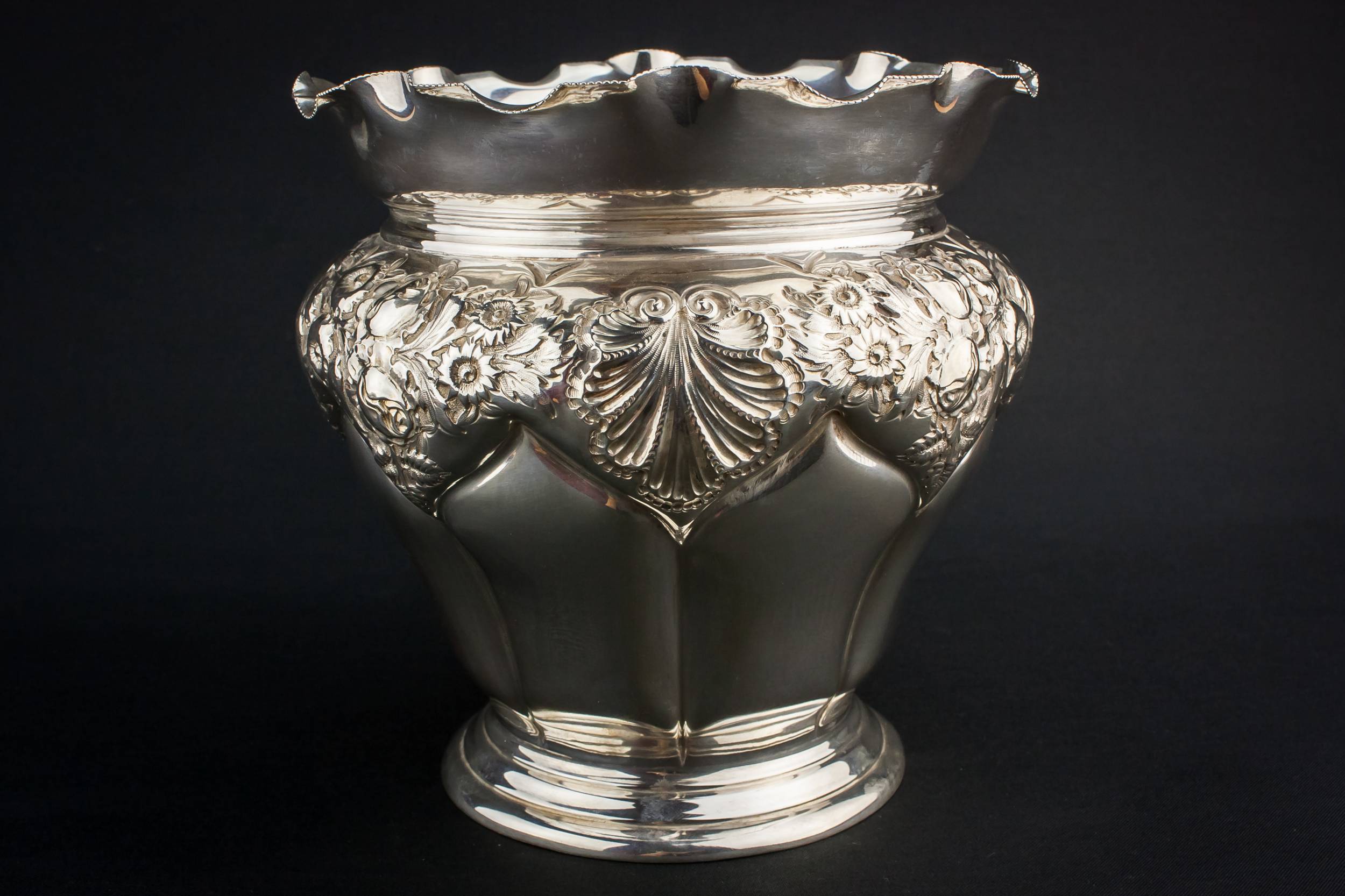 Large Antique WINE — Sterling silver wine cooler 1
